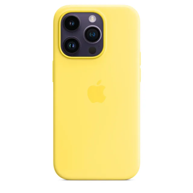 Apple iPhone 14 Pro custodia silicone giallo canarino MagSafe