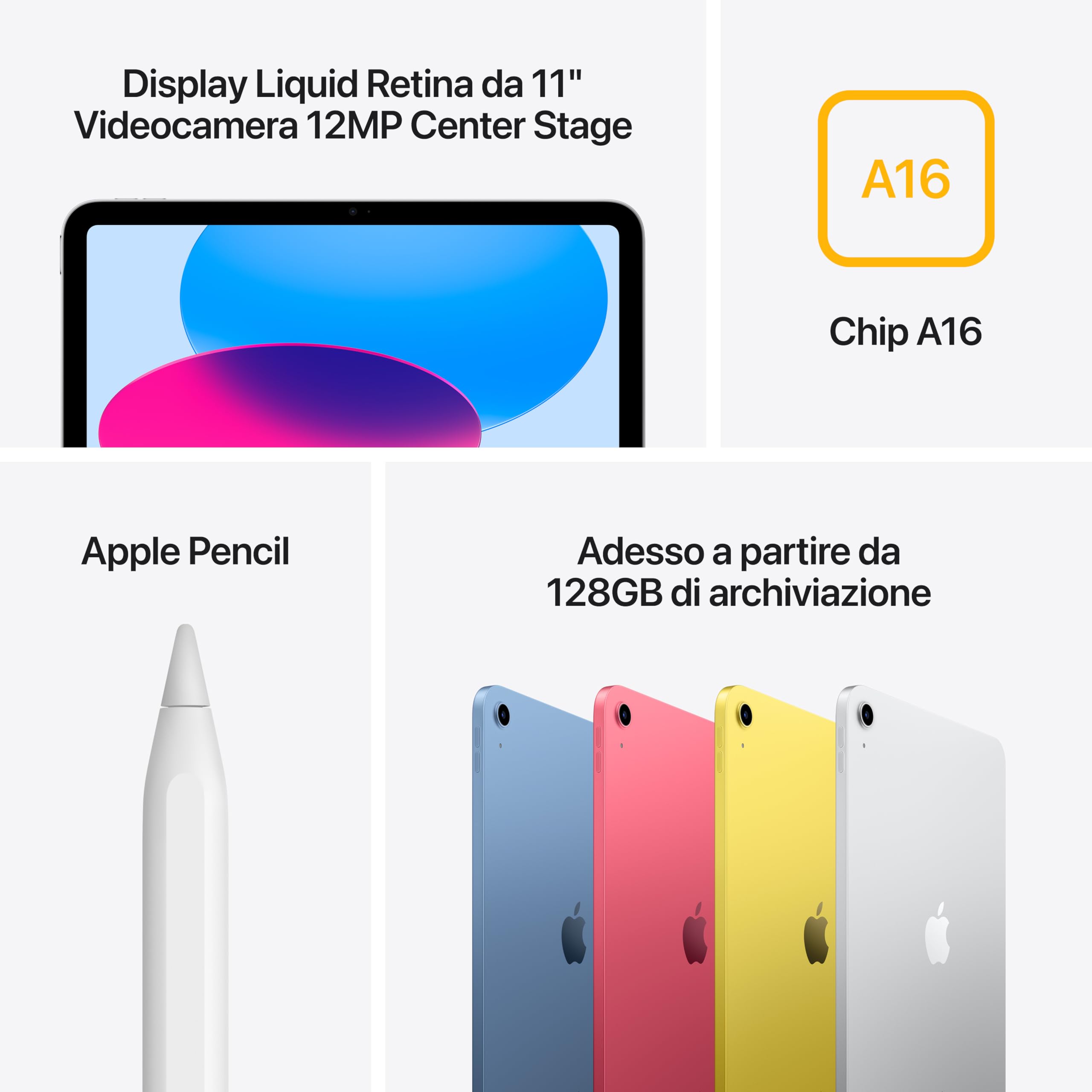 Apple iPad A16 11 128GB tablet Wi-Fi azzurro