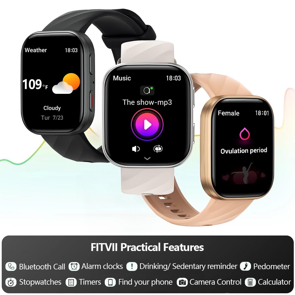 Fitvii Health Fitness Tracker orologio fitness battito