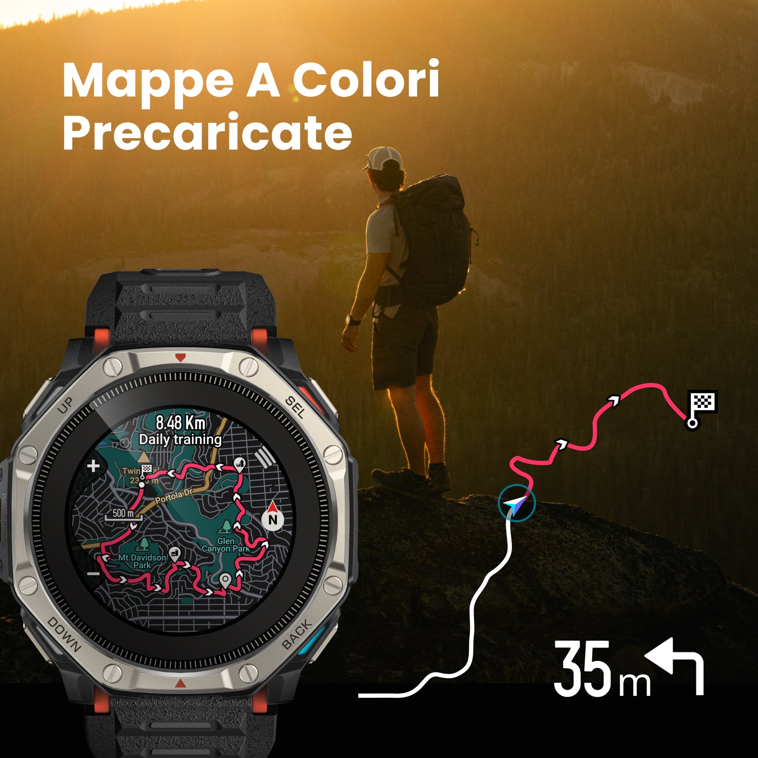Amazfit T-Rex Dual Solar smartwatch nero 25 giorni batteria