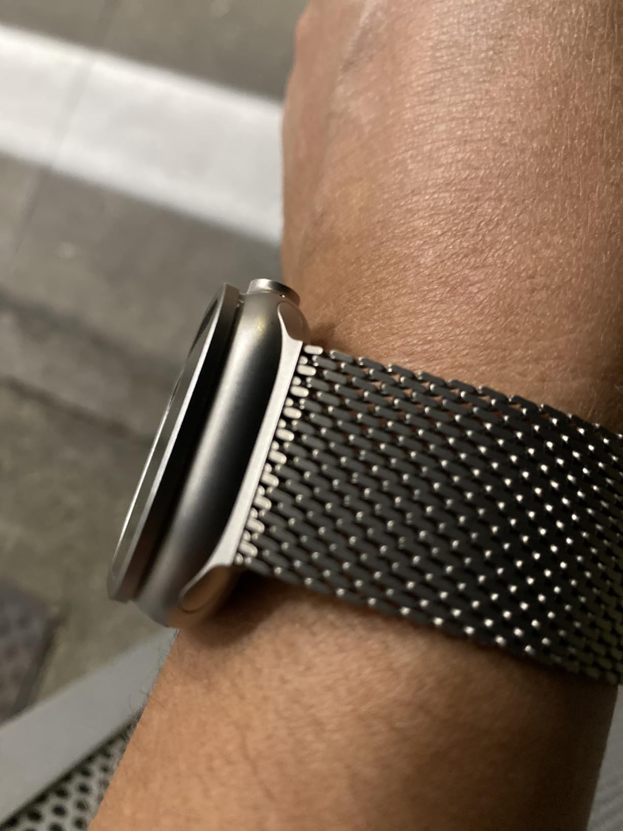 Apple Watch Loop Maglia Milanese 49mm Cinturino titanio Naturale Large