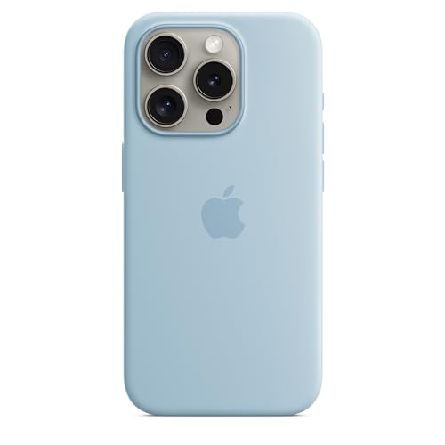 Apple iPhone 15 Pro custodia silicone blu chiaro MagSafe