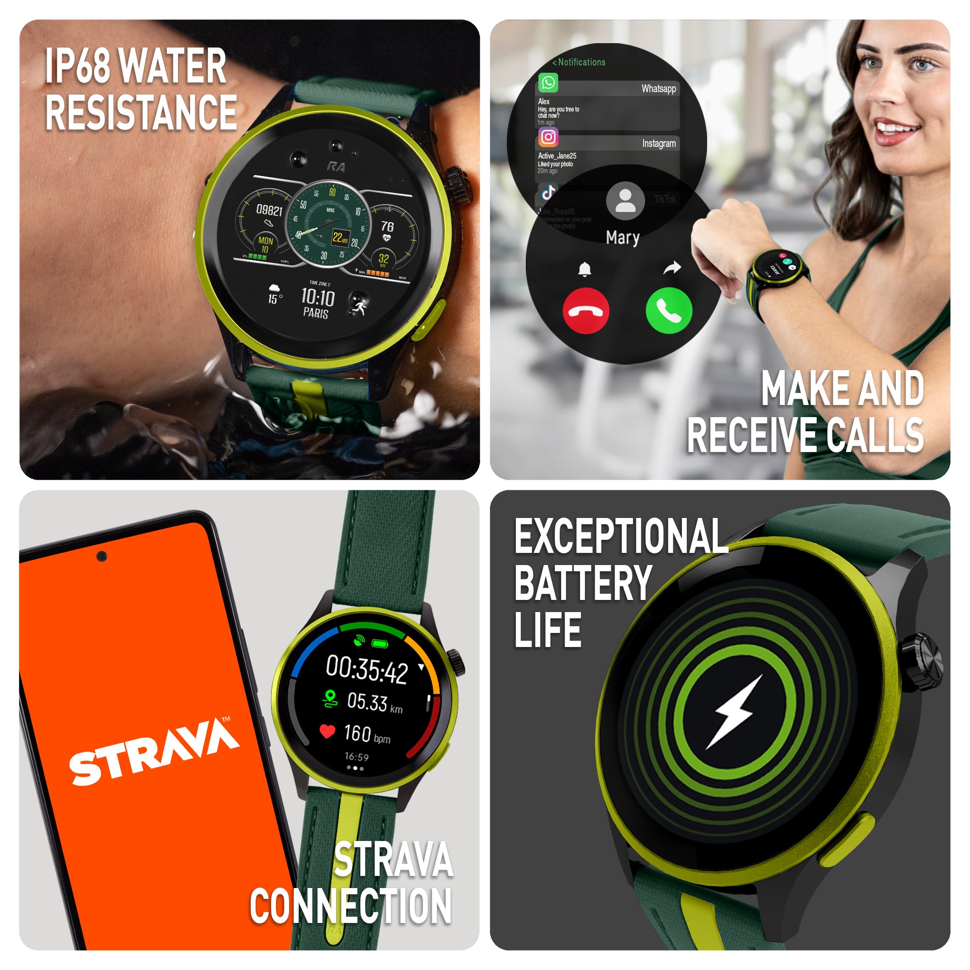 Reflex Active Venture 400 R smartwatch GPS verde giallo AMOLED