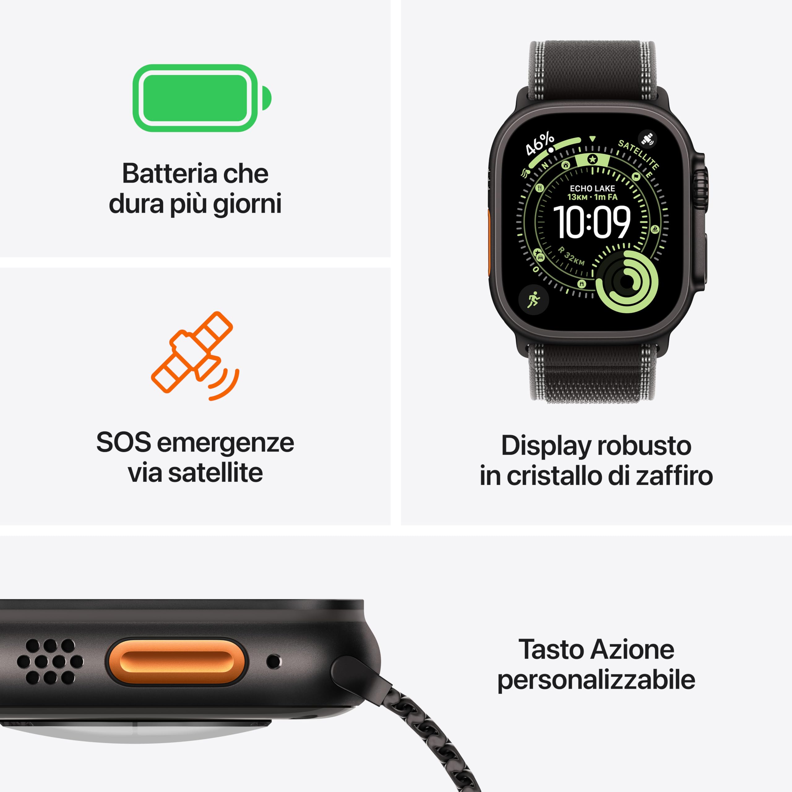 Apple Watch Ultra 3 smartwatch 49mm titanio nero Small GPS