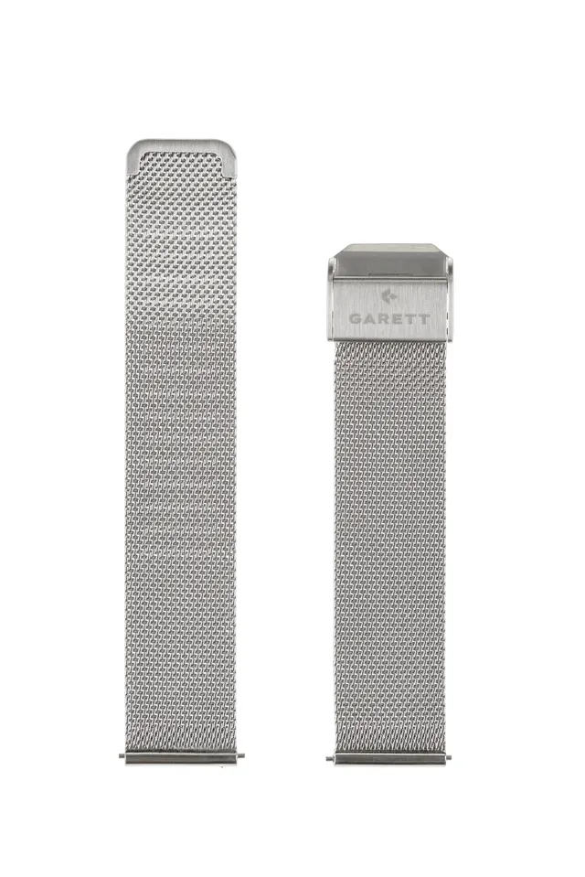 Garett cinturino acciaio argento 20 mm fibbia