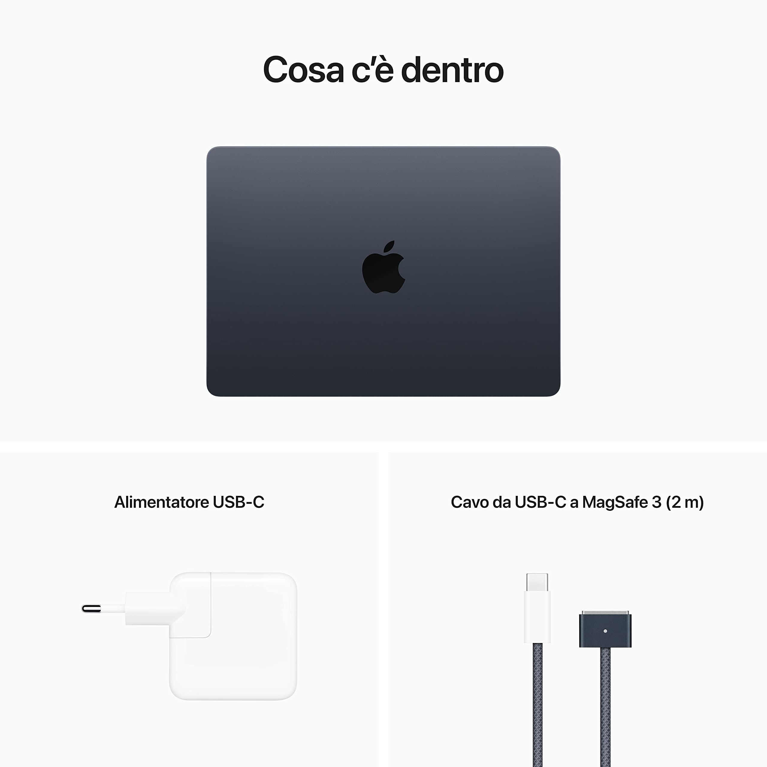 Apple MacBook Air M2 portatile 13,6" 512GB Mezzanotte