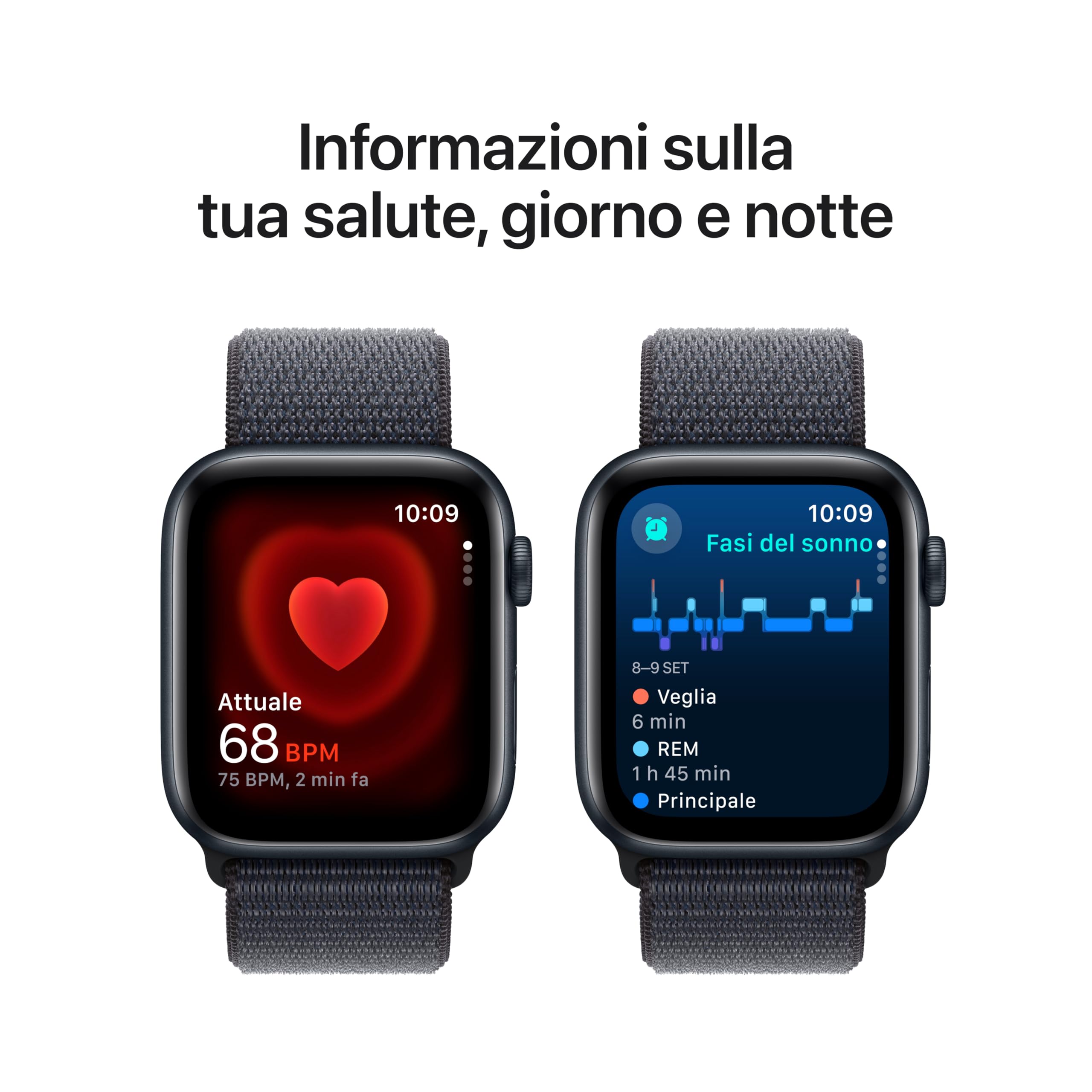 Apple Watch SE 2 gen 44mm GPS smartwatch mezzanotte sonno