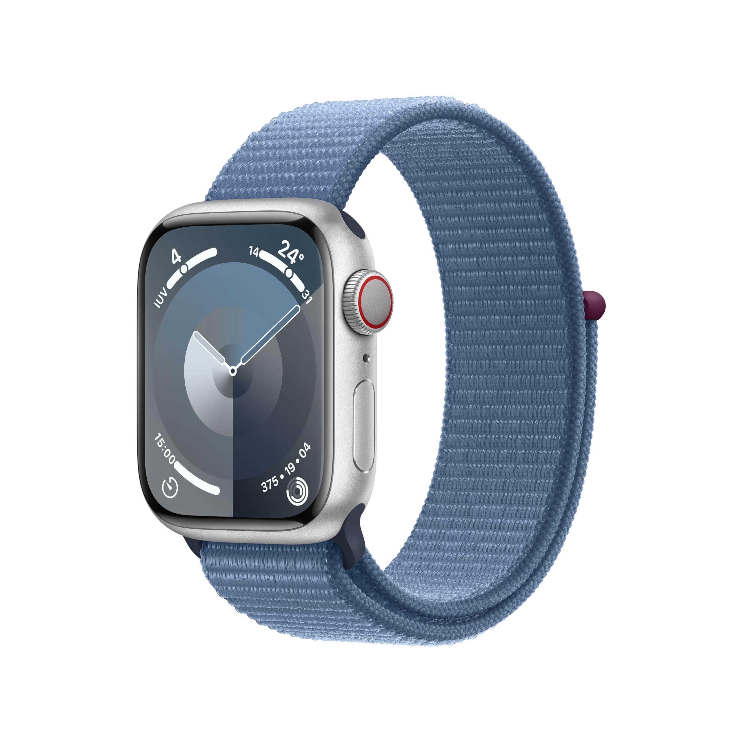 Apple Watch Series 9 41mm smartwatch cellular argento blu inverno