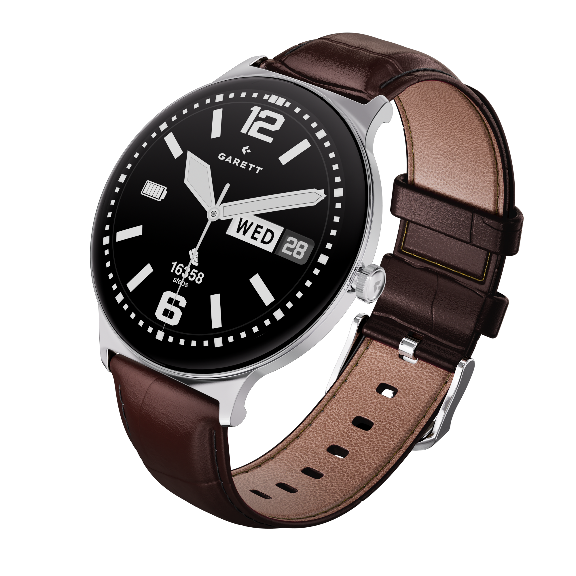 Garett Quantum Glow smartwatch argento acciaio AMOLED