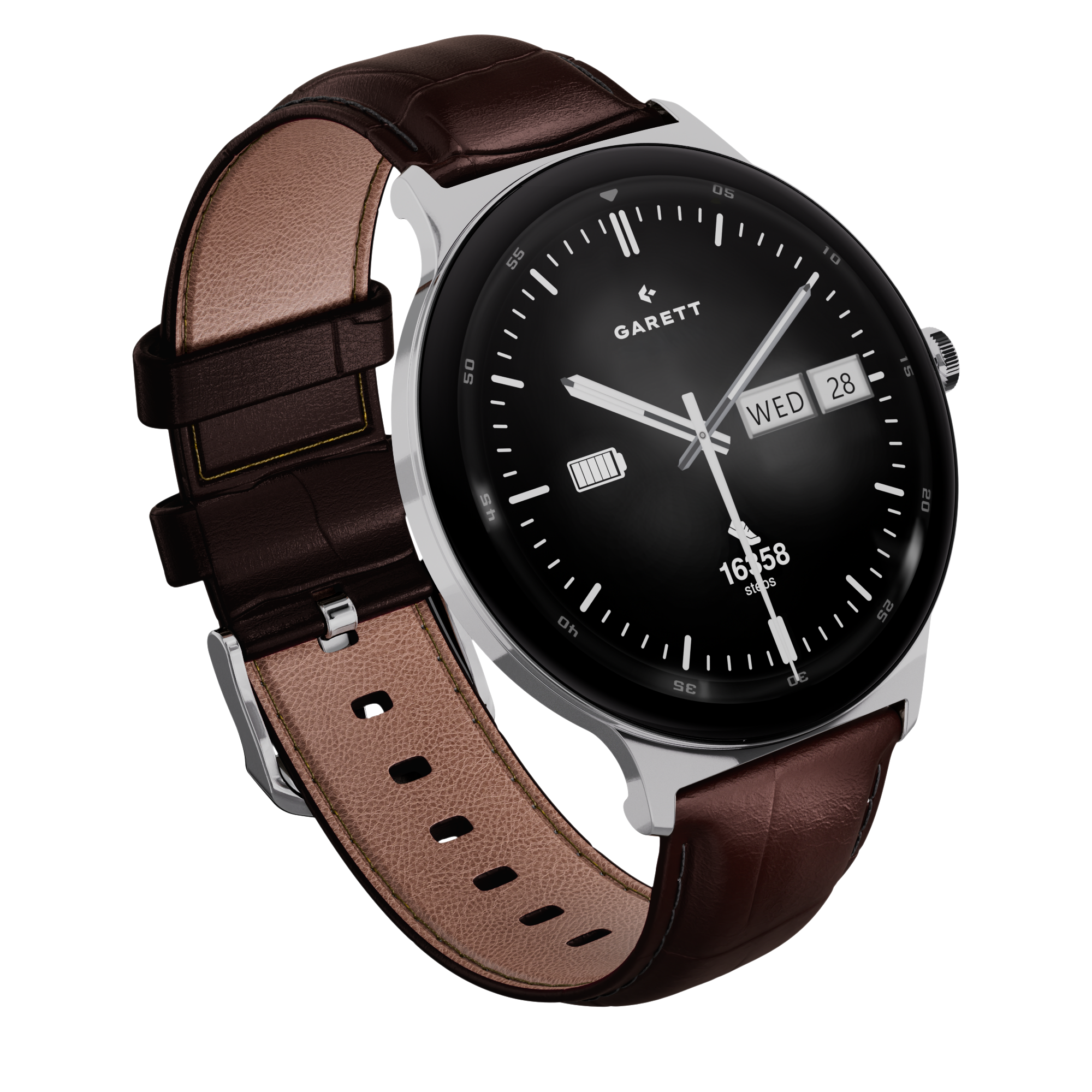 Garett Quantum smartwatch acciaio argento AMOLED