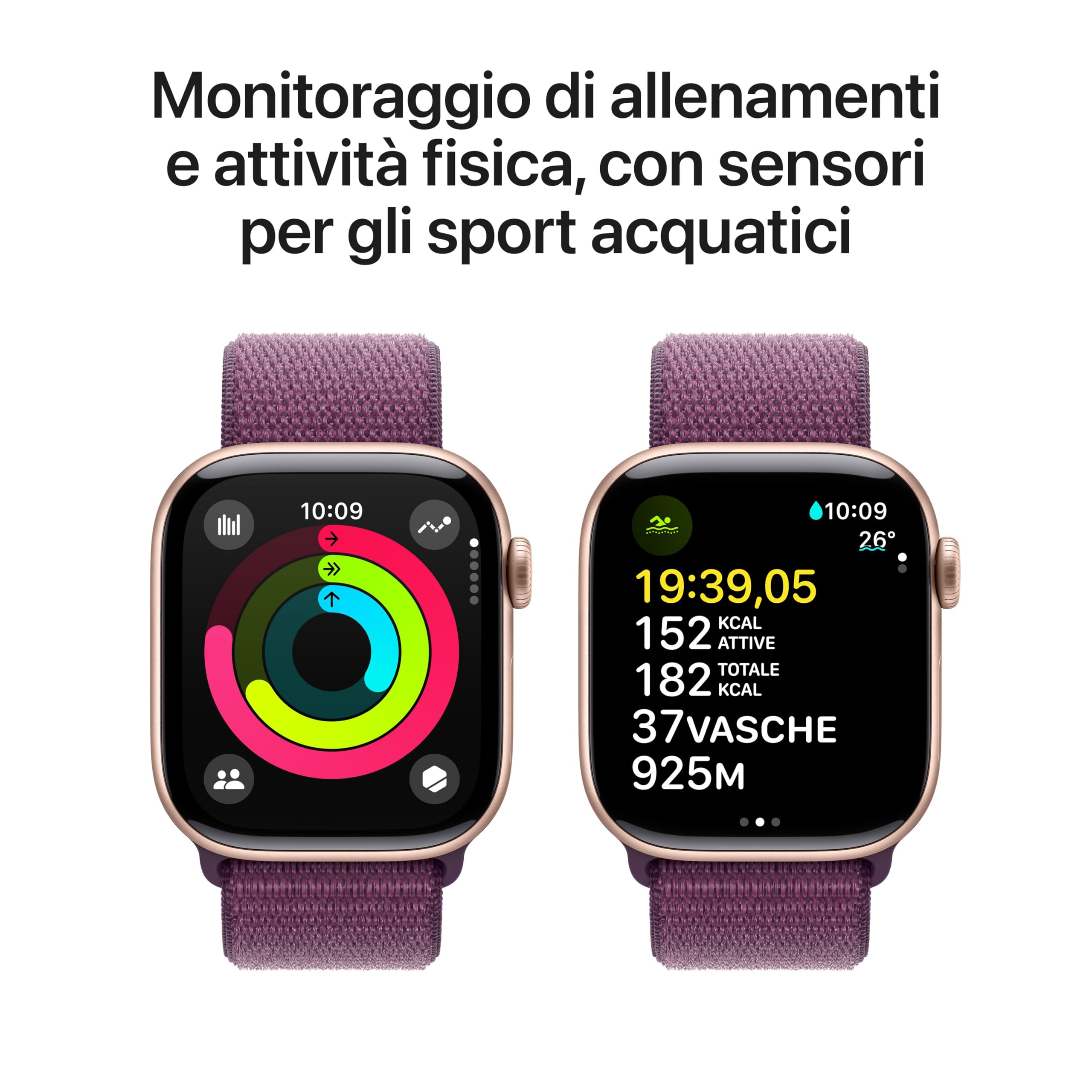 Apple Watch Series 10 42 mm smartwatch GPS Cellular Oro rosa Prugna