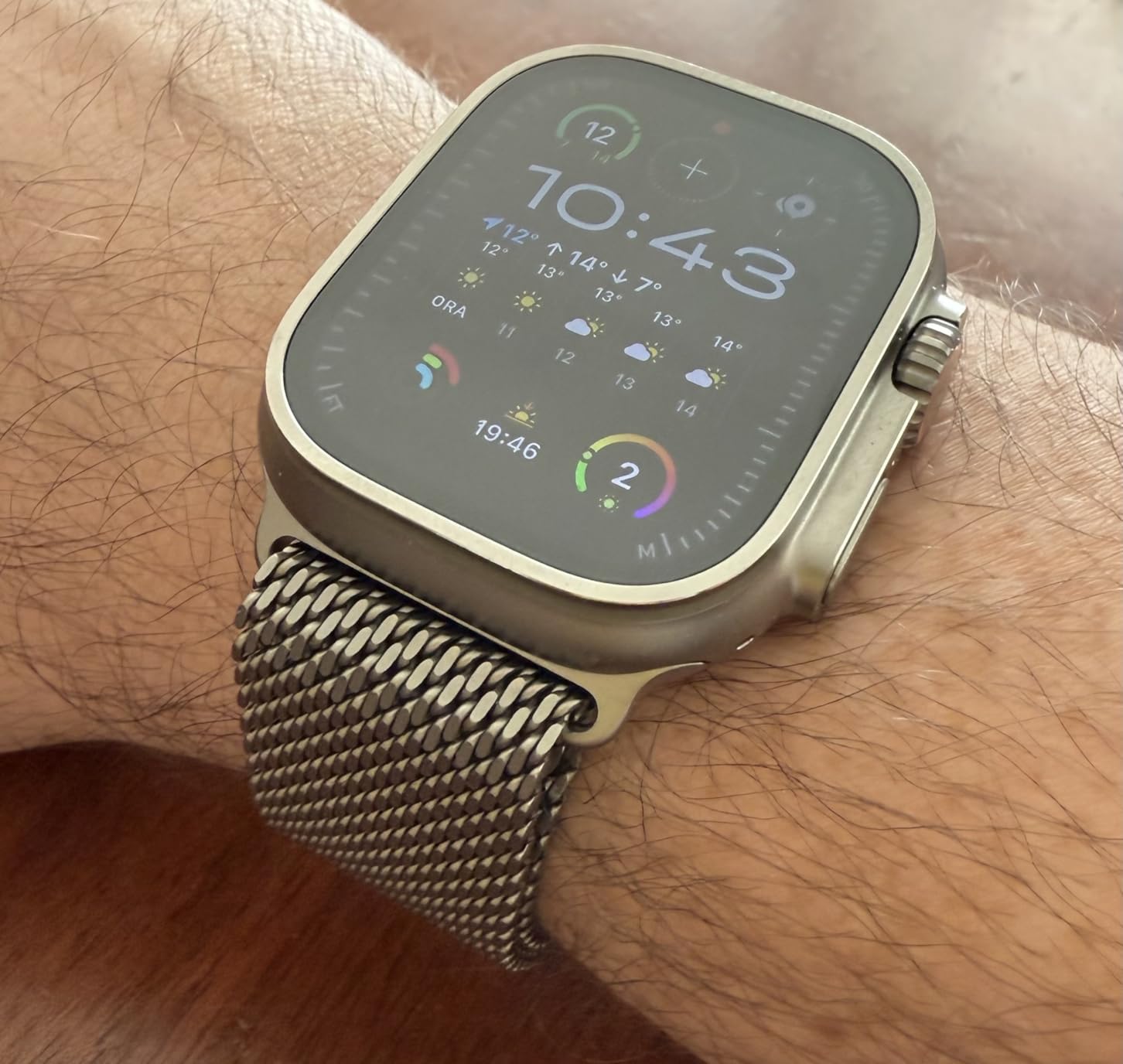 Apple Watch Loop Maglia Milanese 49mm Cinturino titanio Naturale Large