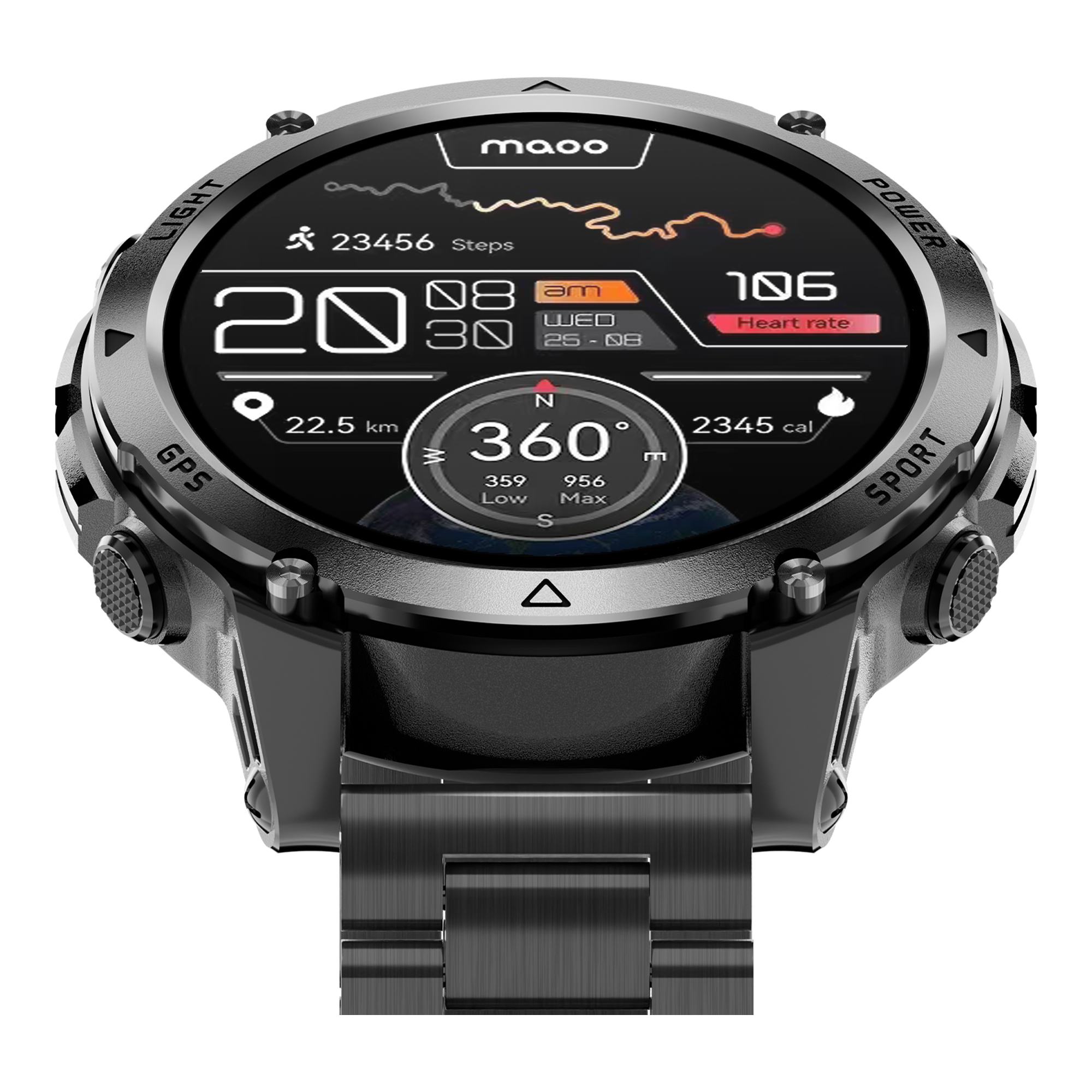 Maoo Titan GPS smartwatch gun metal 51mm