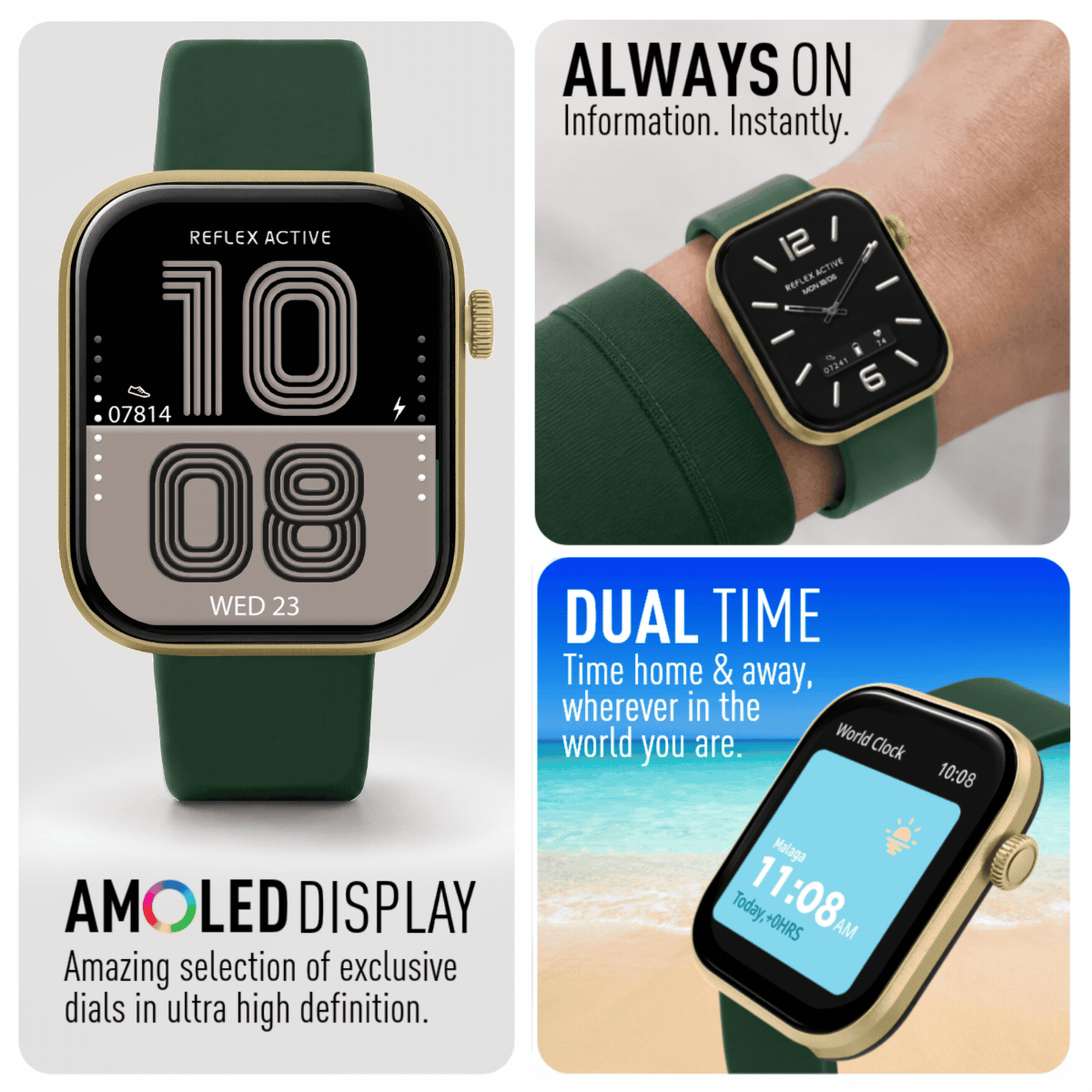 Reflex Active Spectra RA-SP-300S-10 smartwatch verde AMOLED