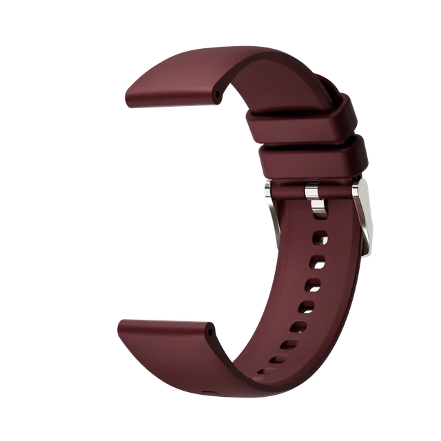 Maoo cinturino silicone rosso fibbia argento sport