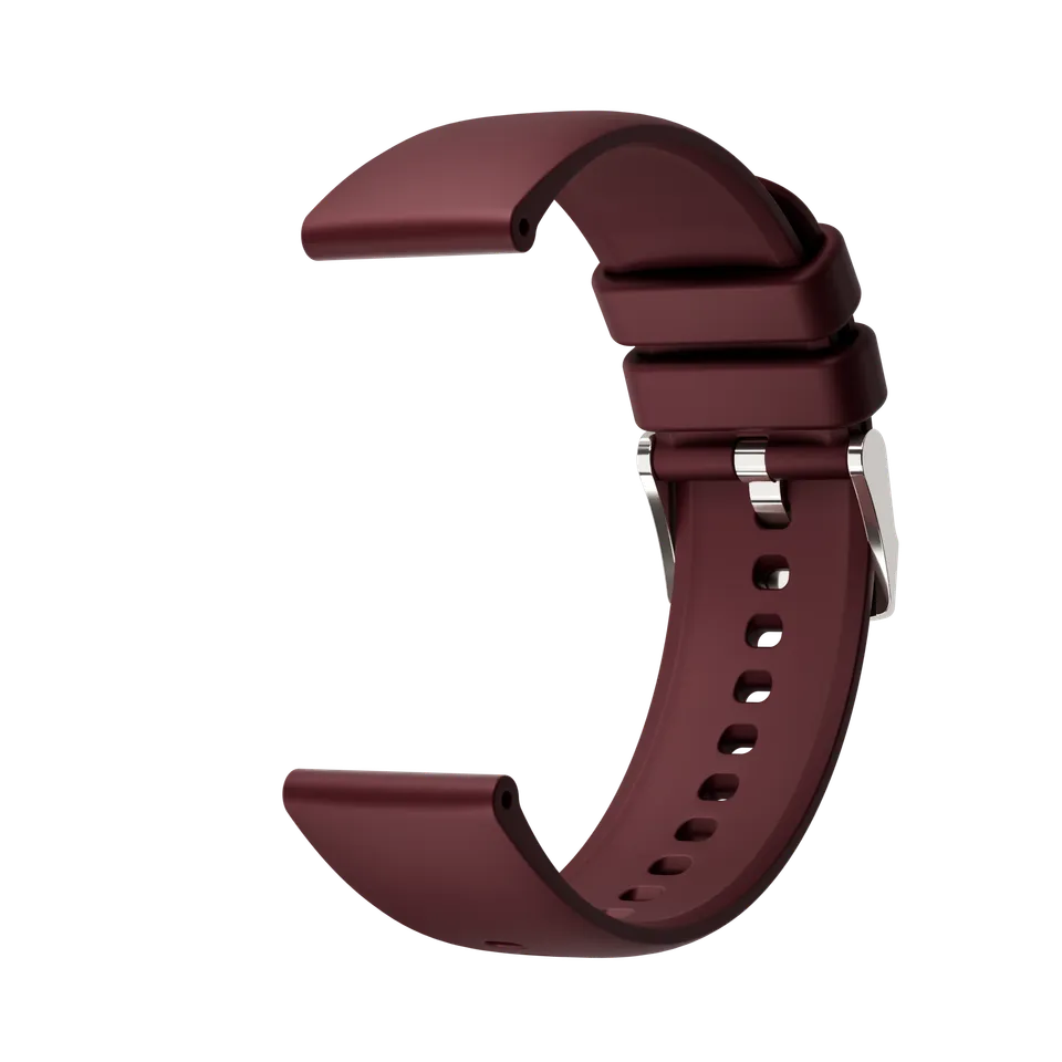 Maoo cinturino silicone rosso fibbia argento sport