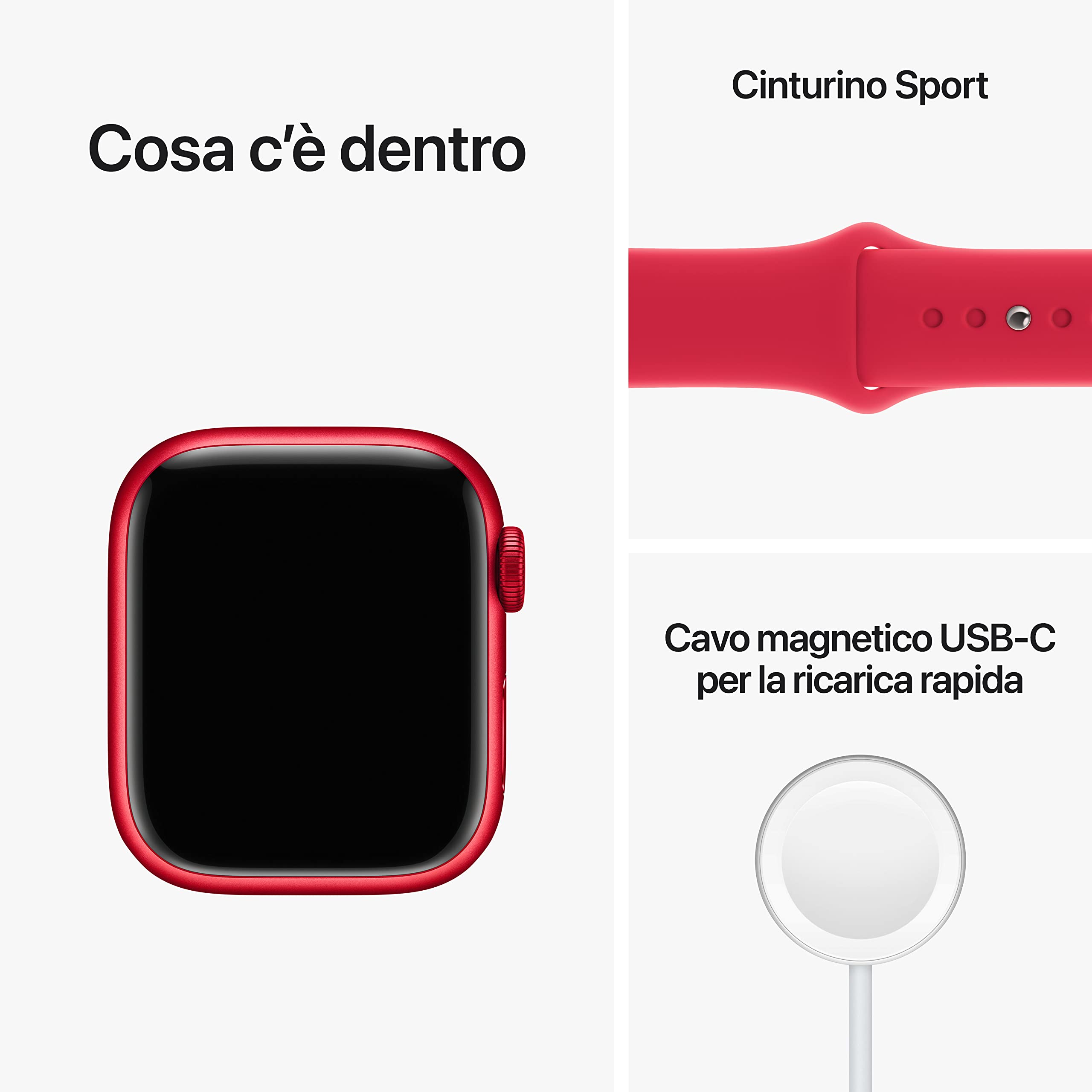 Apple Watch Series 8 GPS 41 mm smartwatch rosso ossigeno sangue