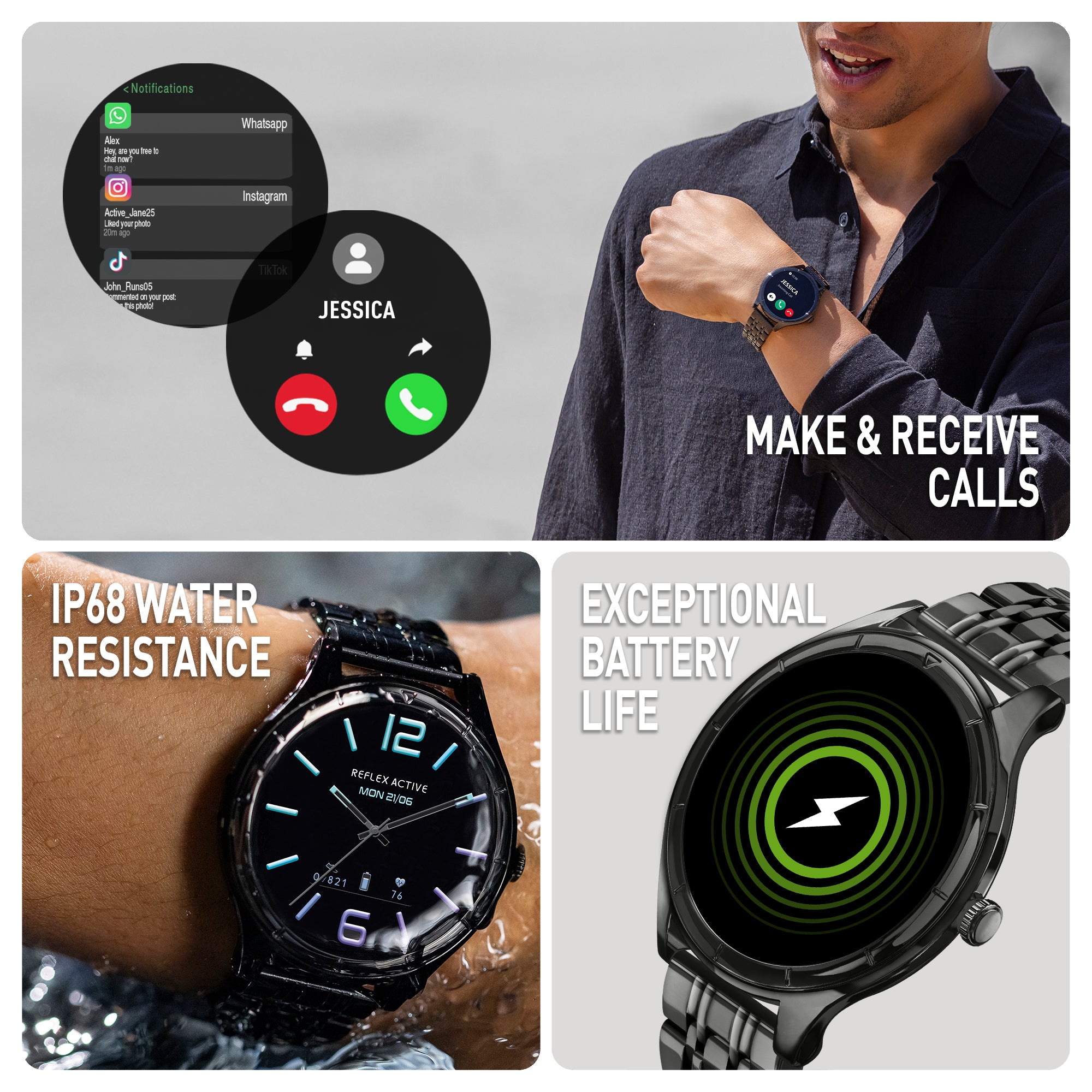 Reflex Active Spectra 300 R smartwatch AMOLED bracciale