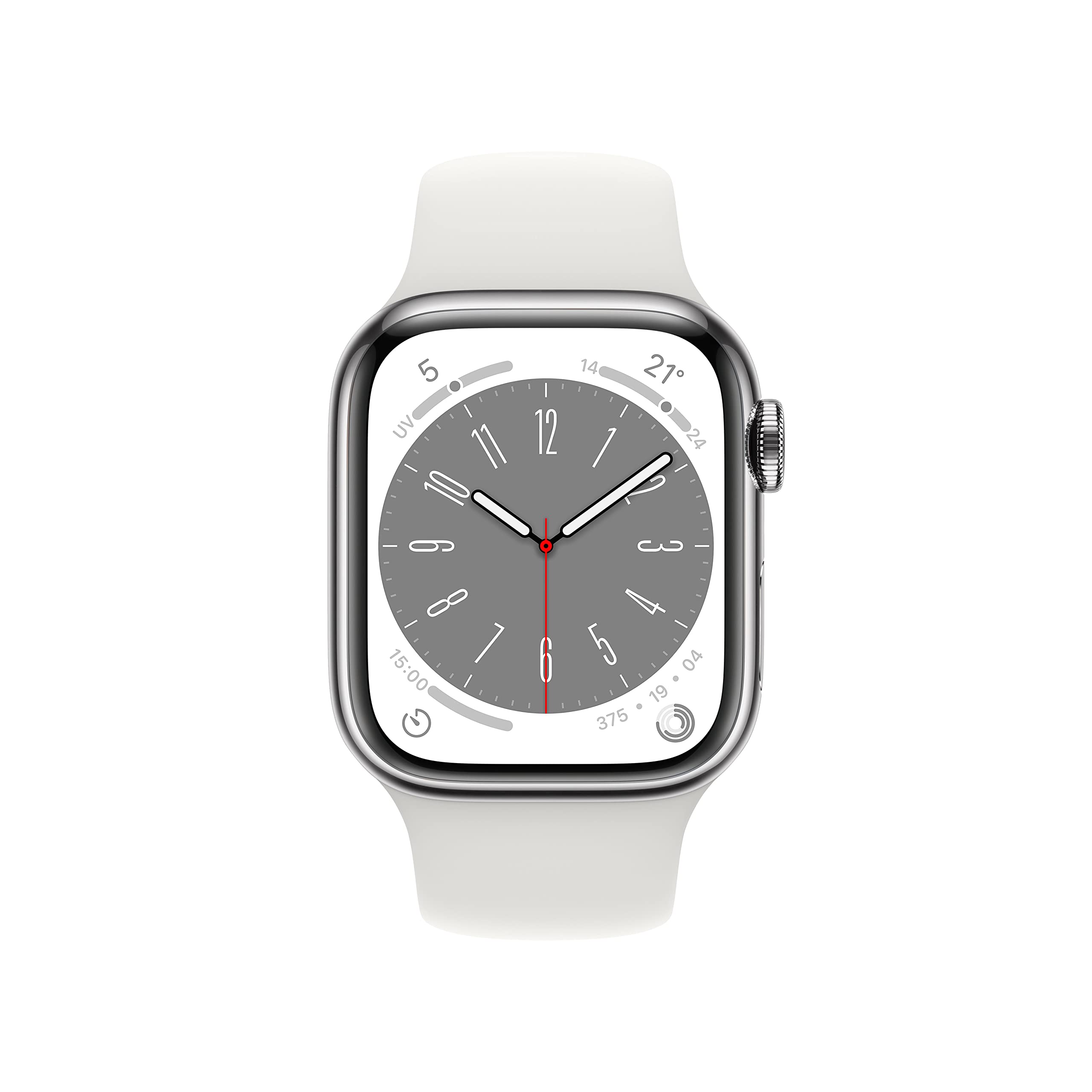 Apple Watch Series 8 smartwatch 41mm argento Cellular acciaio