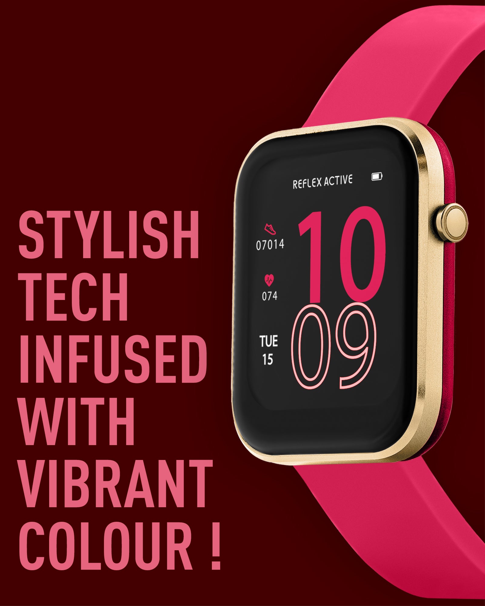 Reflex Active Corrus S smartwatch hot pink IP68
