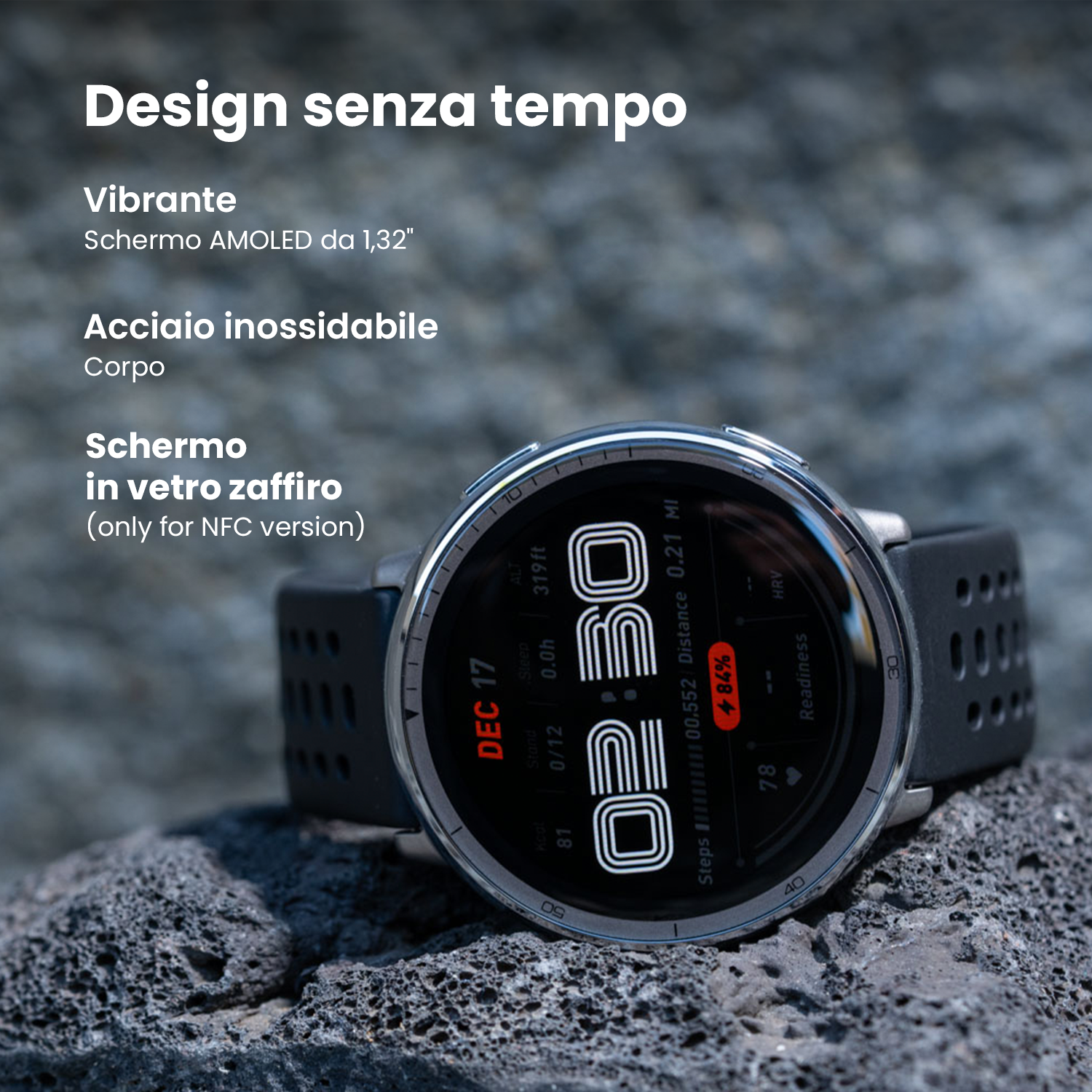 Amazfit Active 2 Premium smartwatch pelle nera NFC