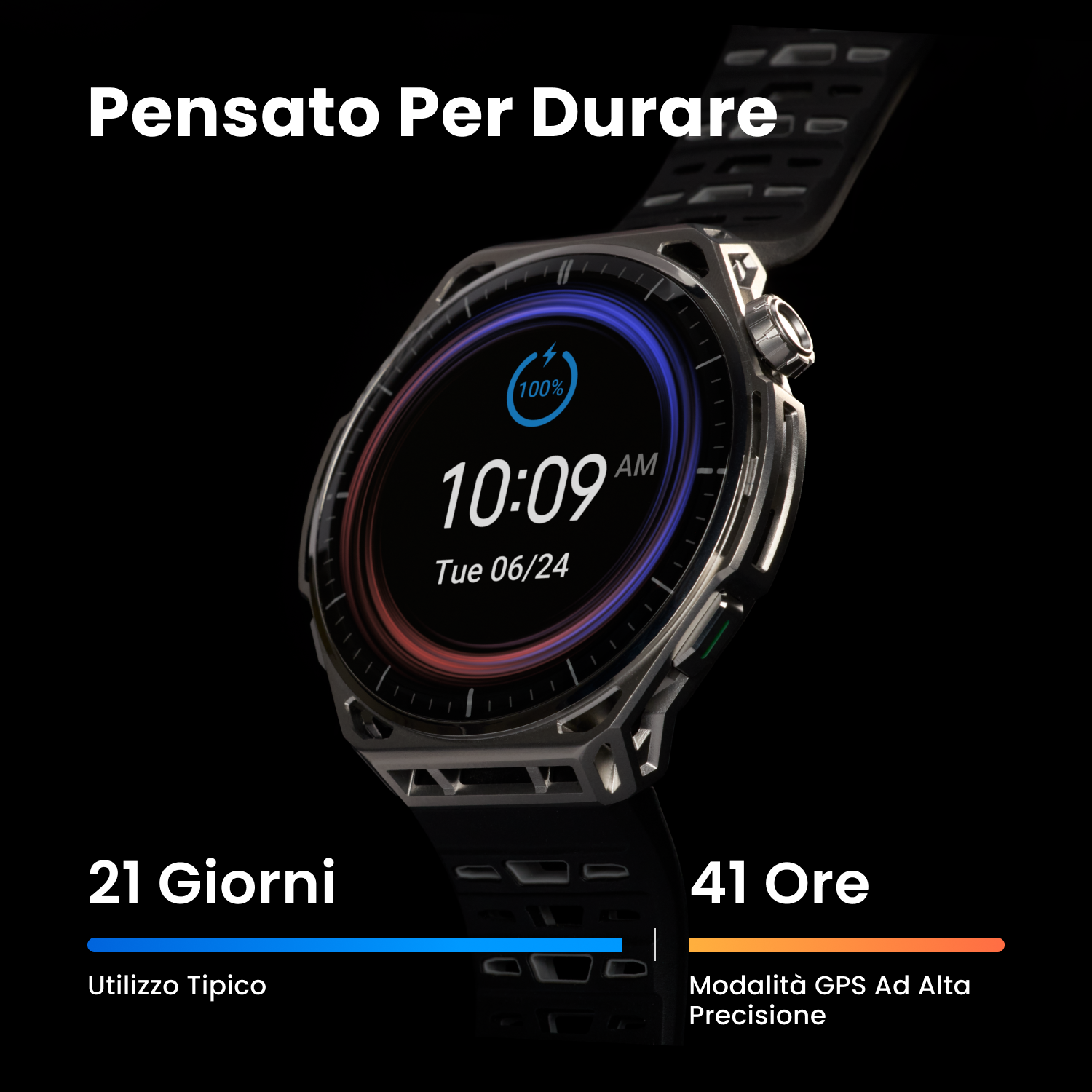 Amazfit Balance 3 smartwatch nero titanio 21 giorni batteria