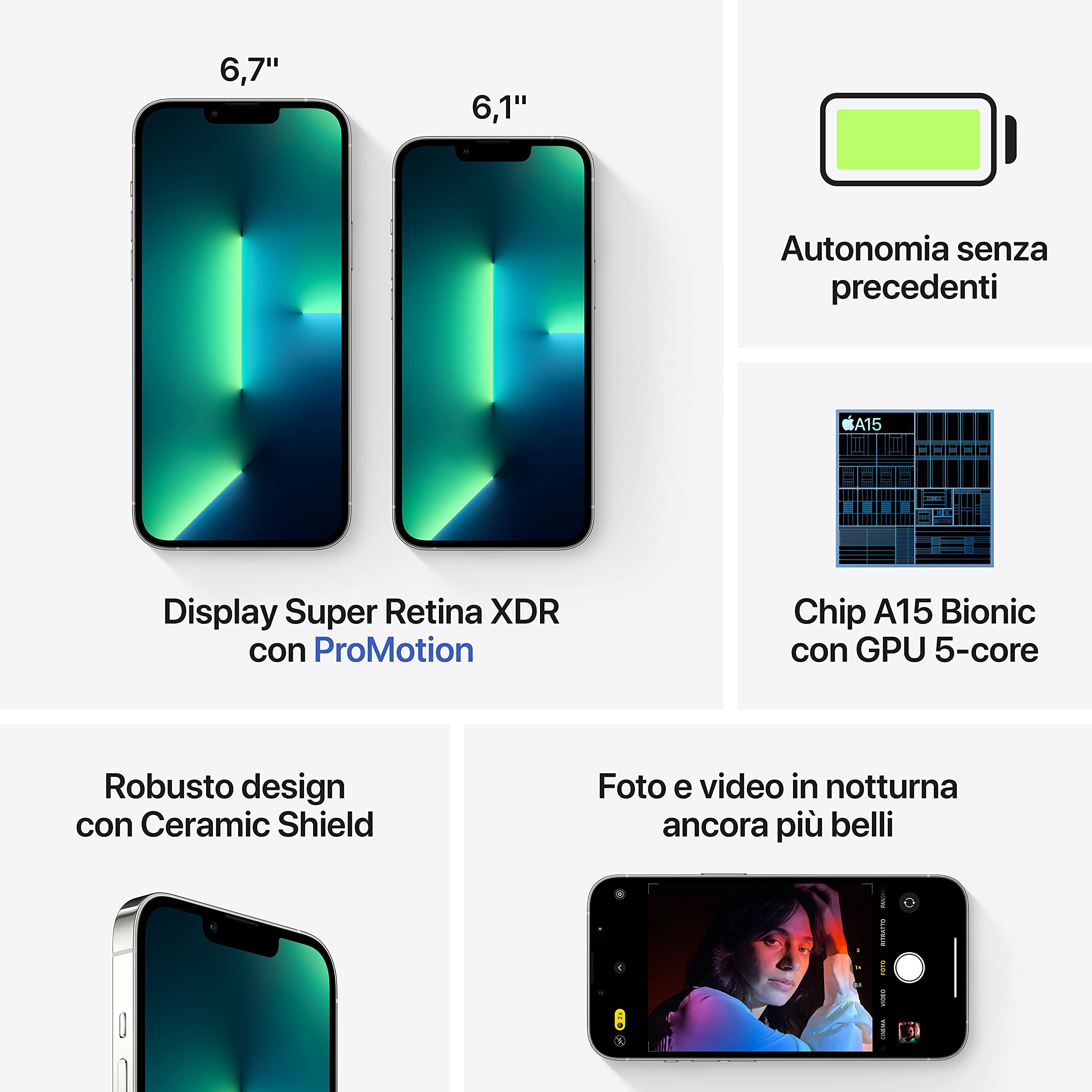 Apple iPhone 13 Pro Max smartphone 1TB Argento ricondizionato