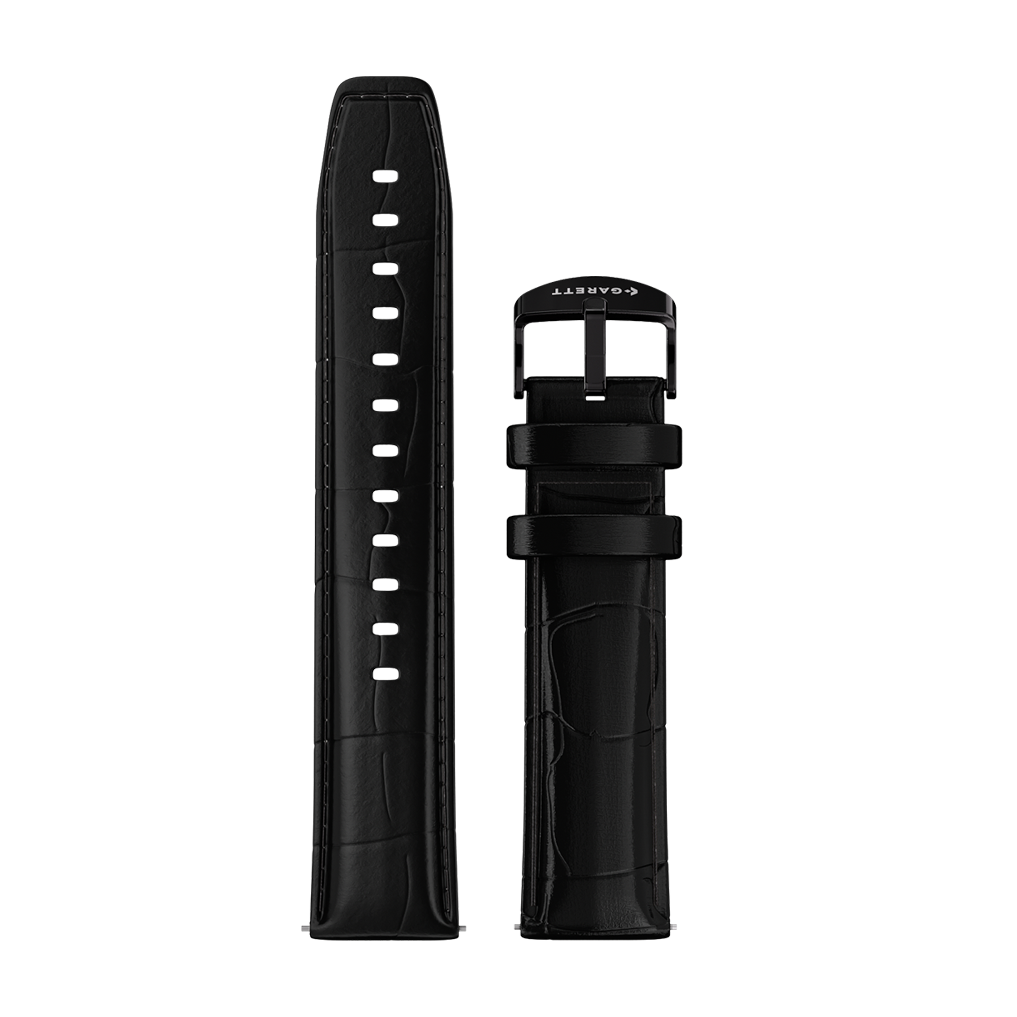 Garett cinturino pelle nero 20 mm chiusura fibbia