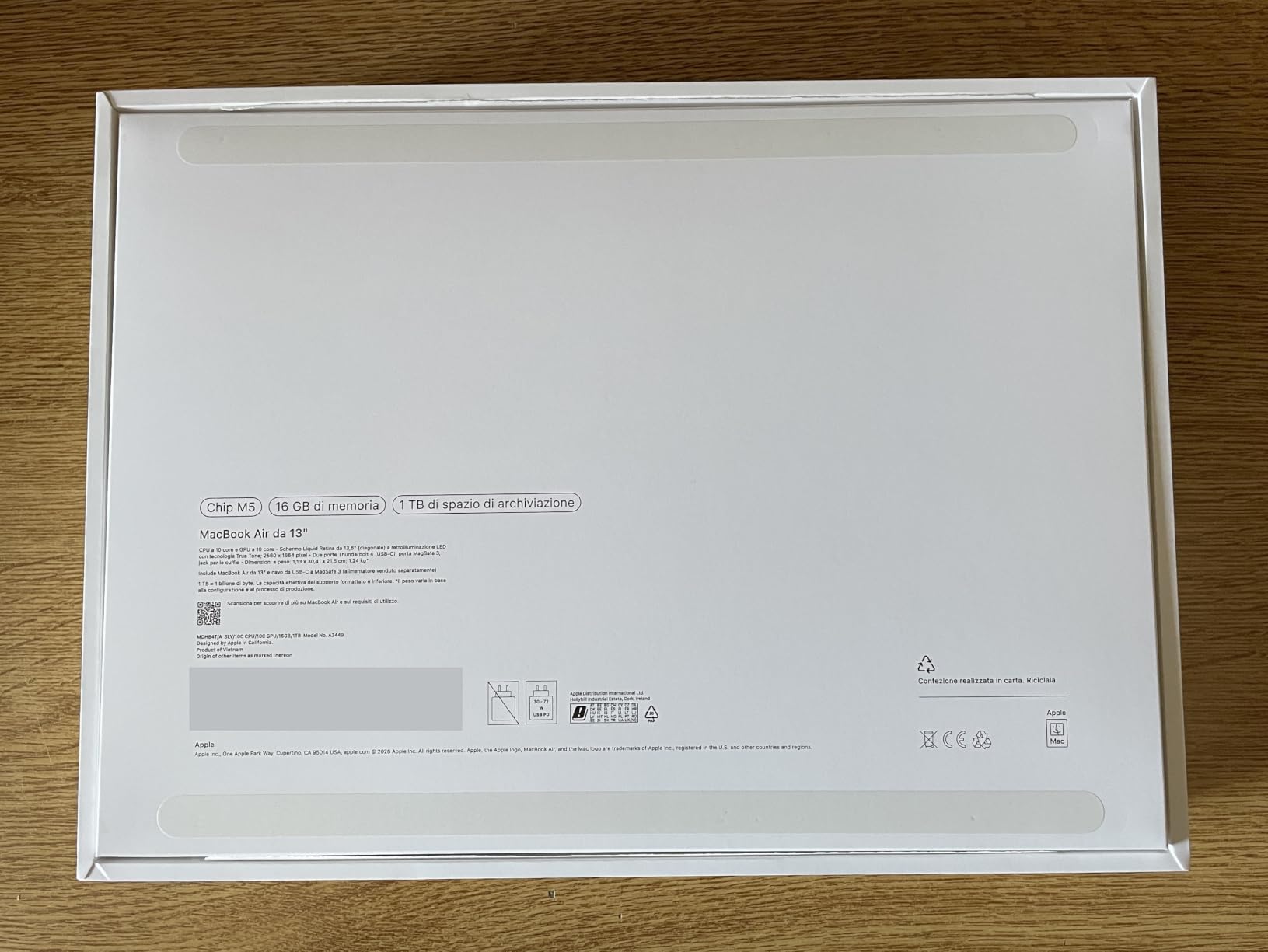 Apple MacBook Air 13 M5 notebook 16GB 512GB galassia