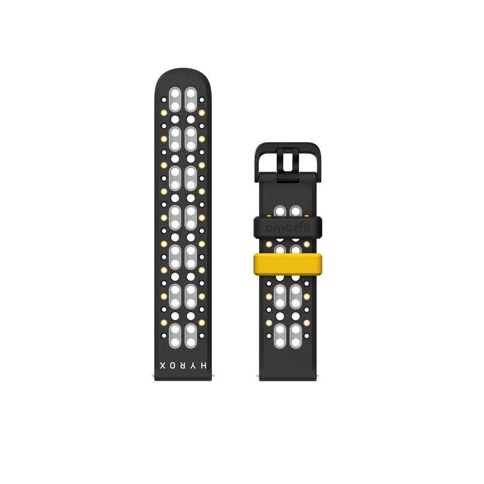 Amazfit Hyrox cinturino sportivo silicone Black Yellow 22mm