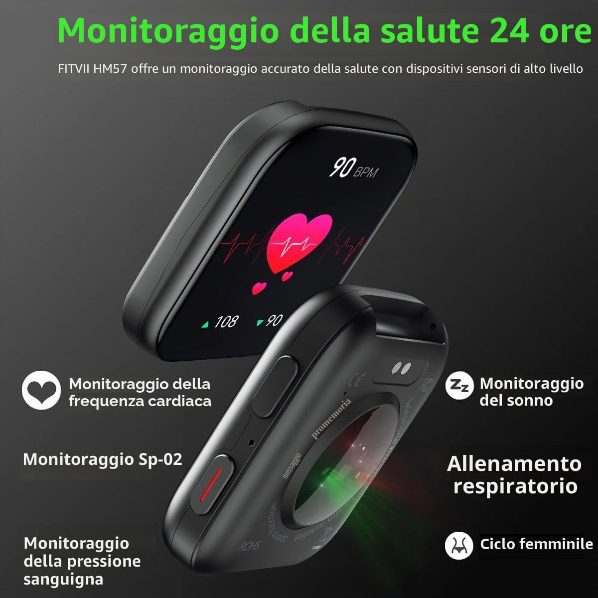 Fitvii Health Fitness Tracker orologio fitness battito