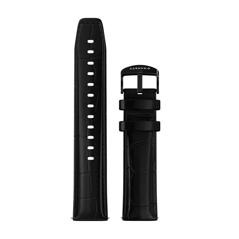 Garett cinturino pelle nero 20 mm chiusura fibbia