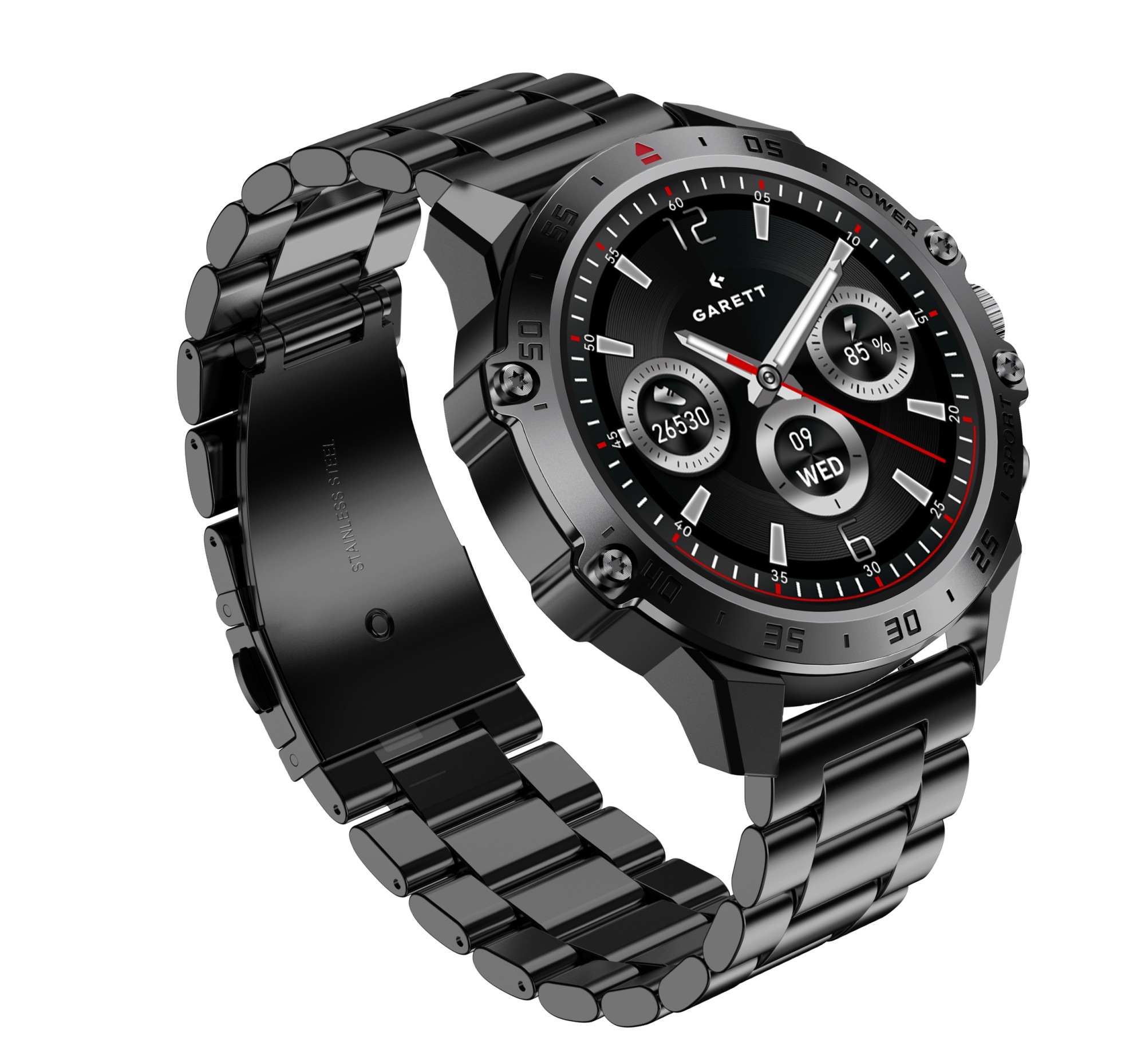 Garett V14 smartwatch nero acciaio AMOLED 8 giorni