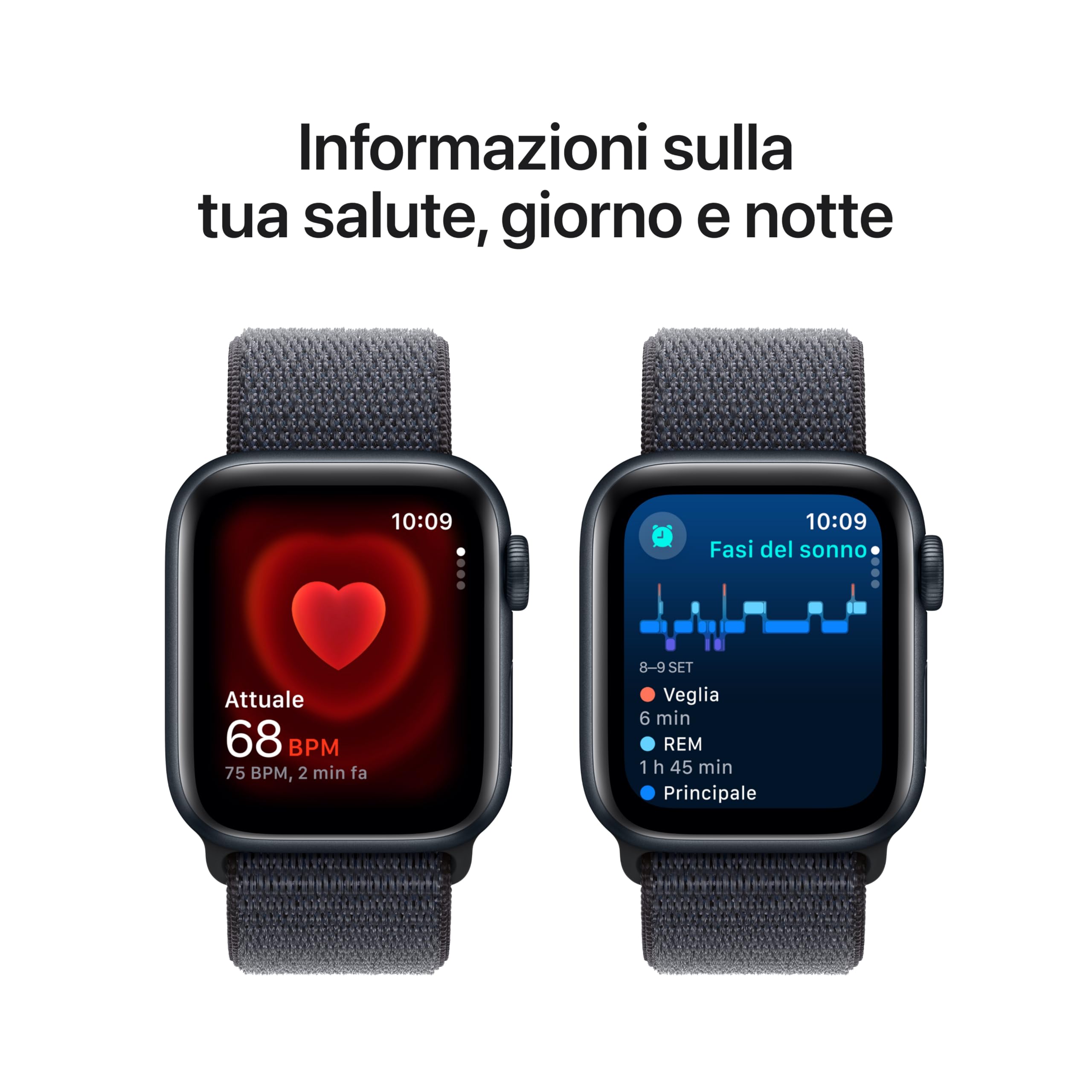 Apple Watch SE 2 gen. GPS 40mm smartwatch mezzanotte Sport Loop