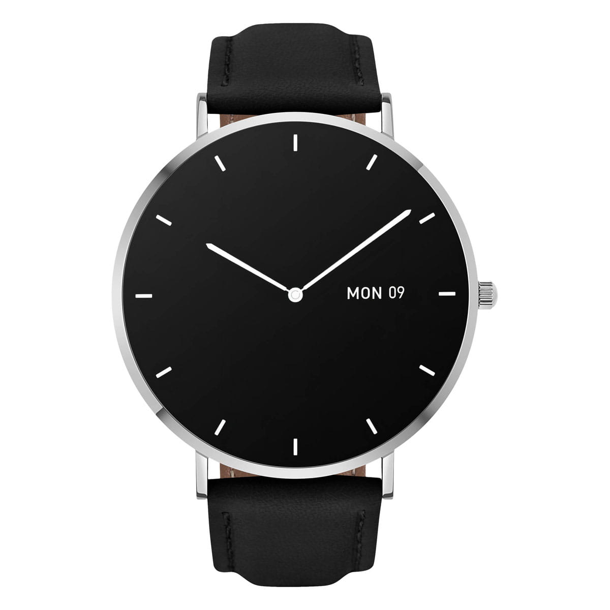 Garett Verona smartwatch pelle argento-nero AMOLED