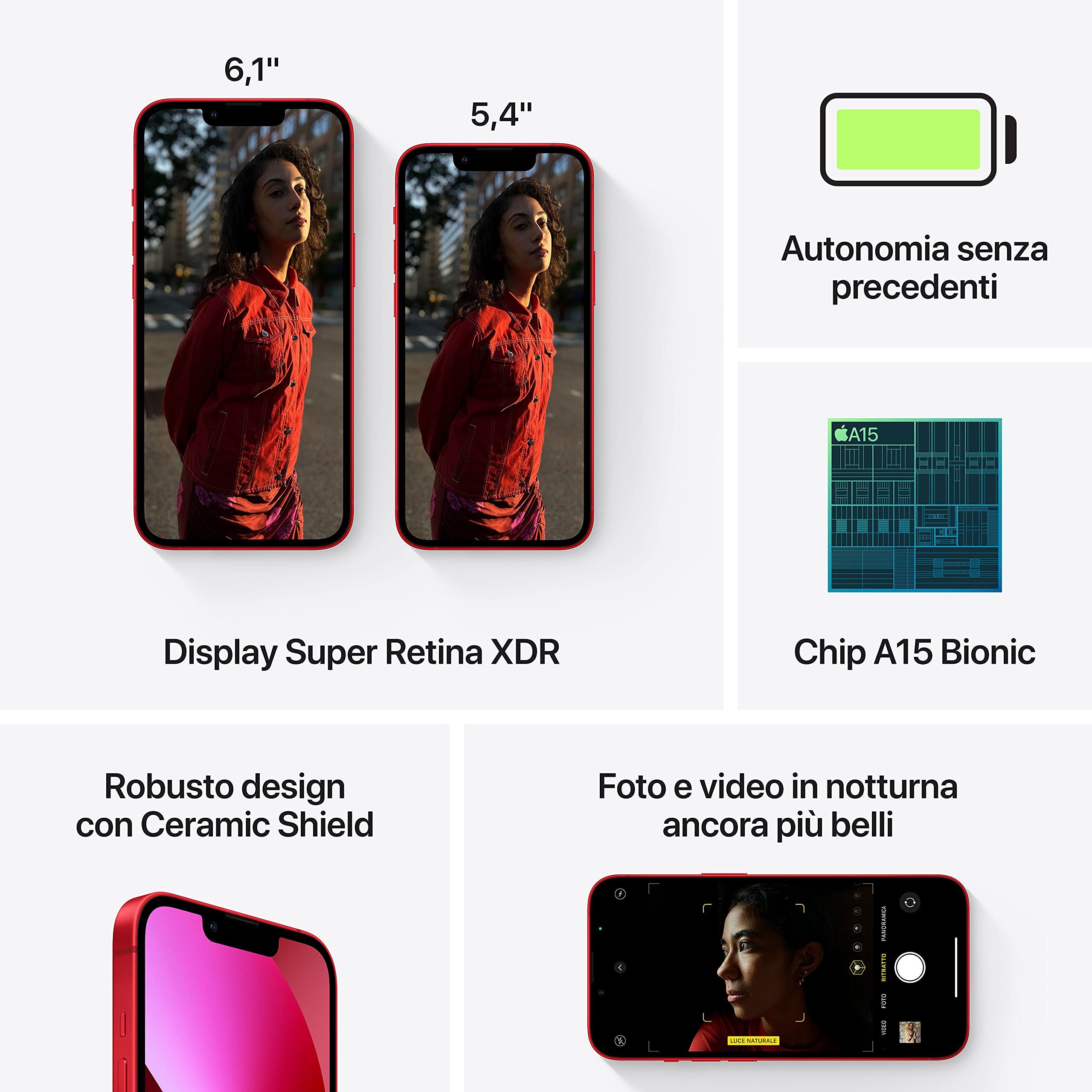 Apple iPhone 13 mini smartphone 256GB rosso 5G