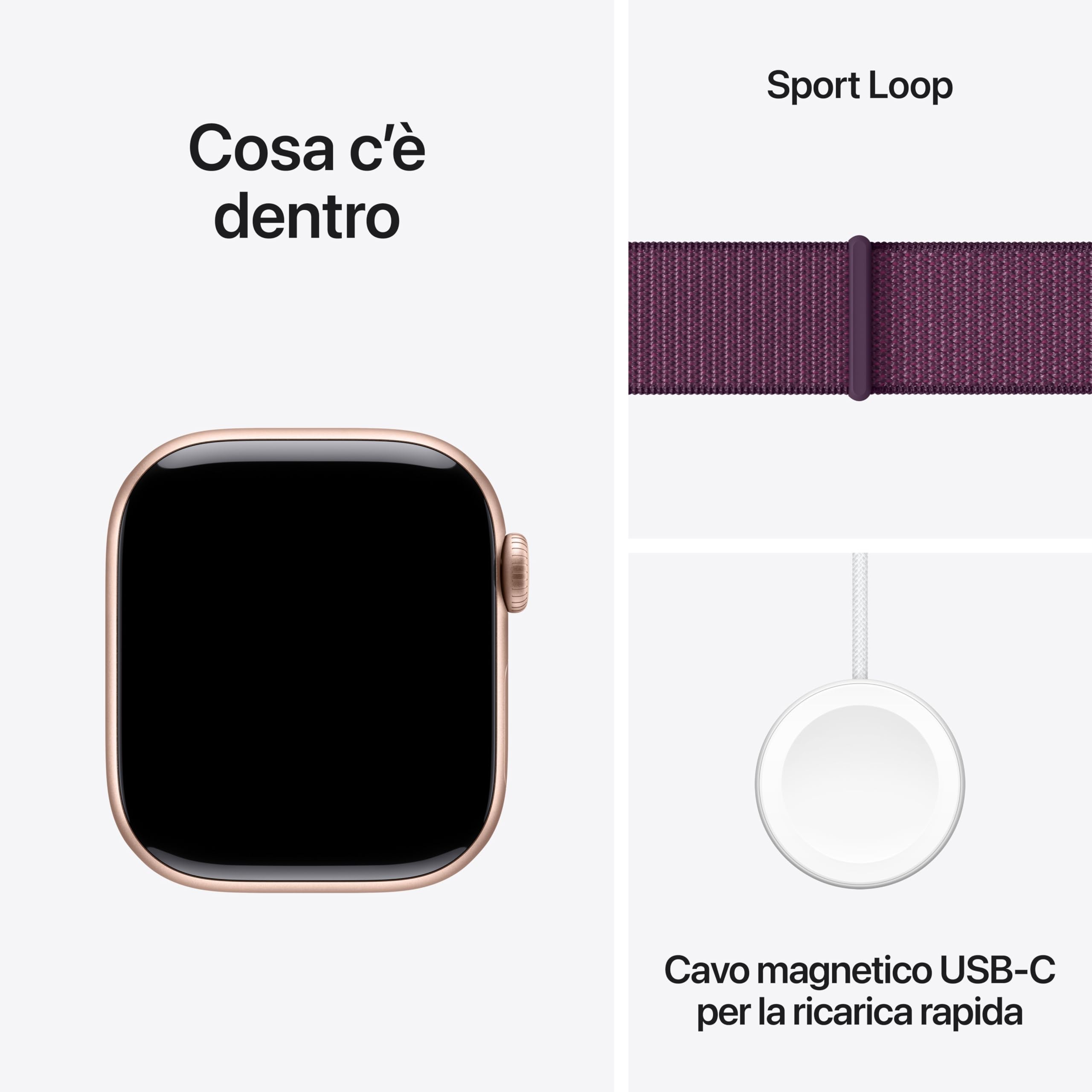 Apple Watch Series 10 42 mm smartwatch GPS Cellular Oro rosa Prugna