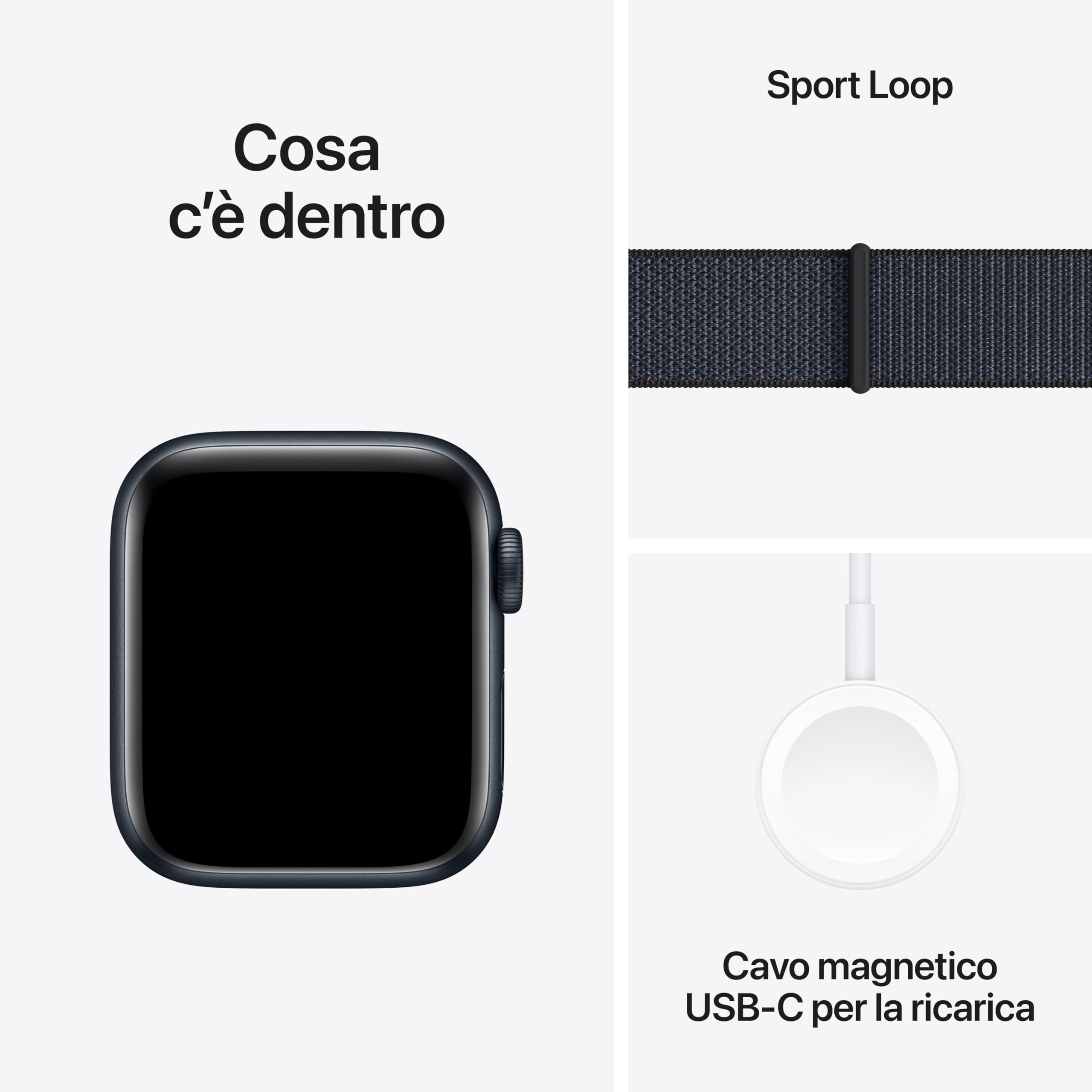 Apple Watch SE 2 gen. GPS 40mm smartwatch mezzanotte Sport Loop