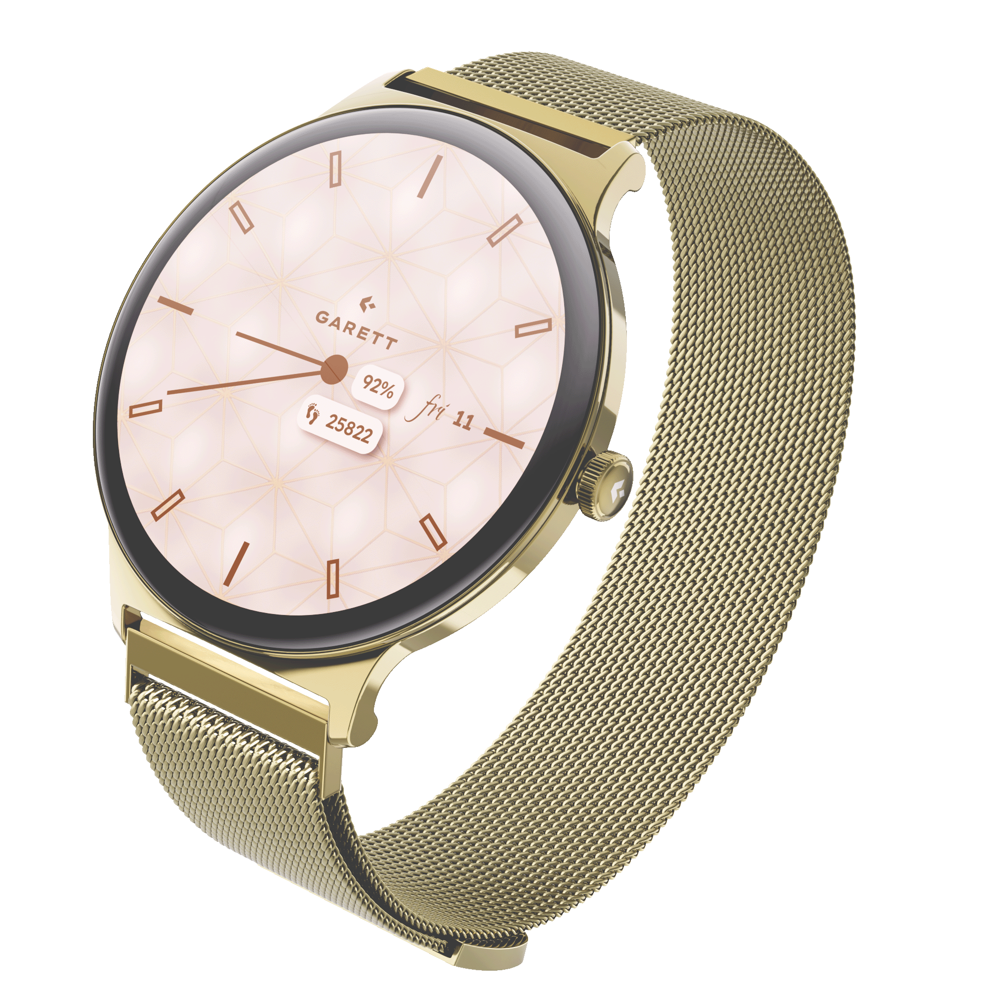 Garett Verona 2 smartwatch oro maglia mesh AMOLED