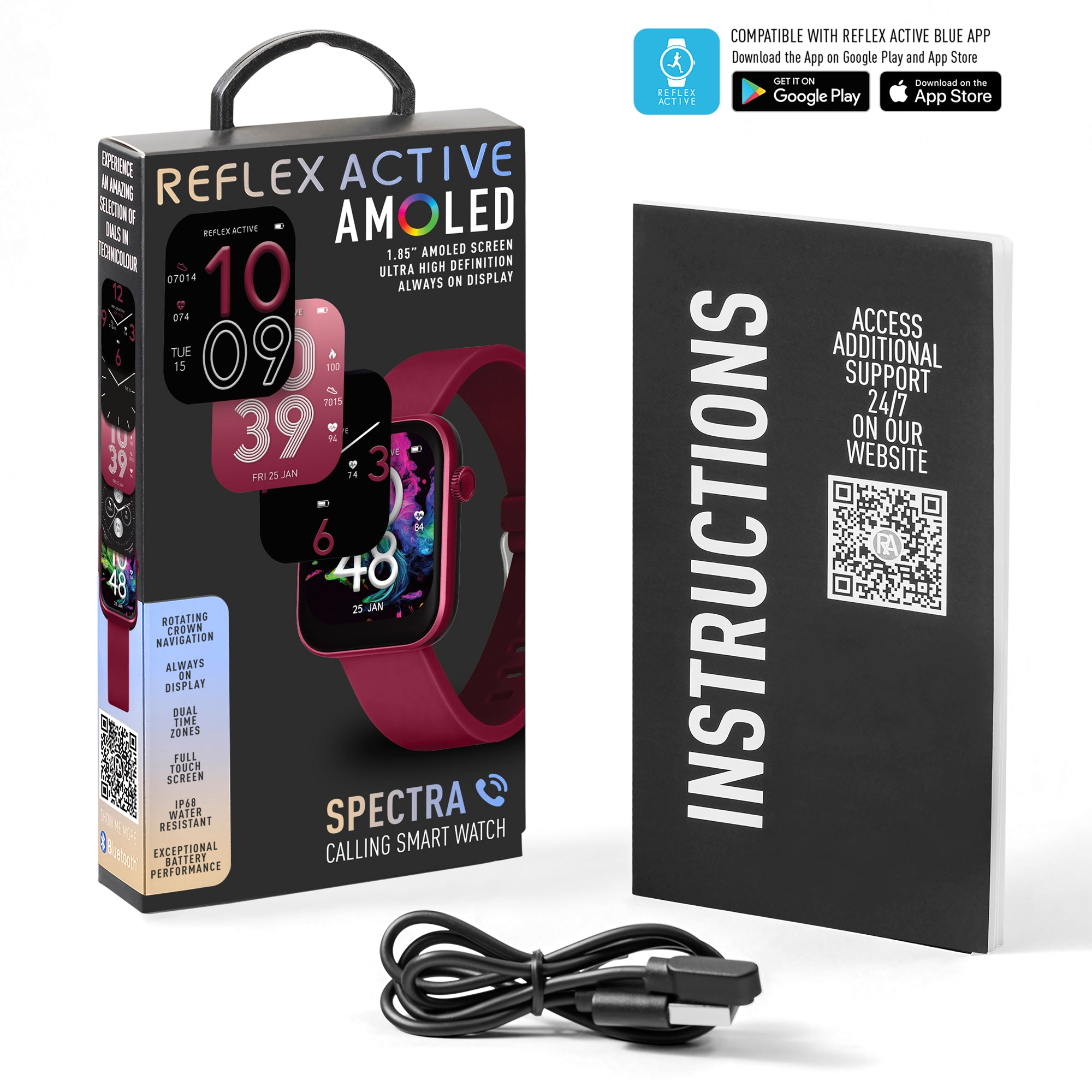 Reflex Active Spectra 300 S smartwatch AMOLED berry GPS