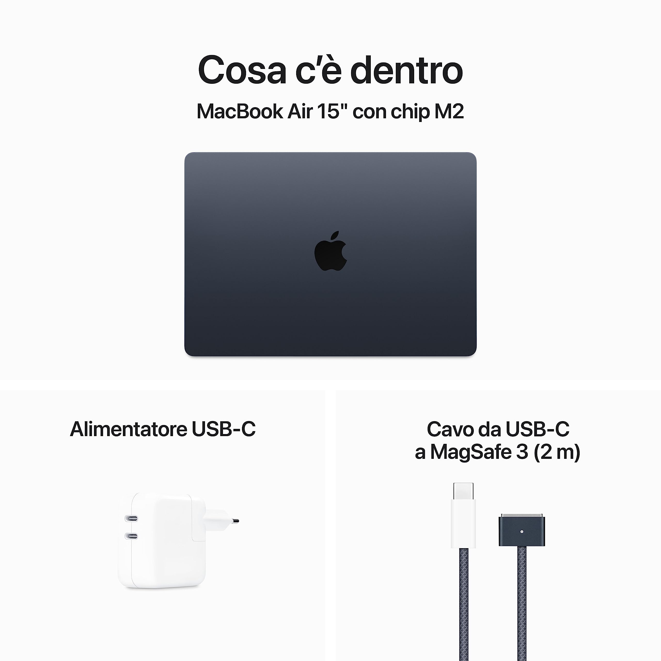 Apple MacBook Air 15,3 M2 8GB 512GB portatile Mezzanotte display Retina