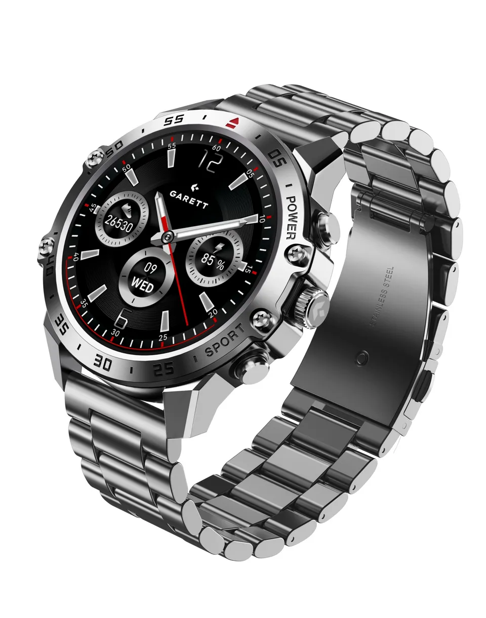Garett V14 smartwatch argento acciaio AMOLED