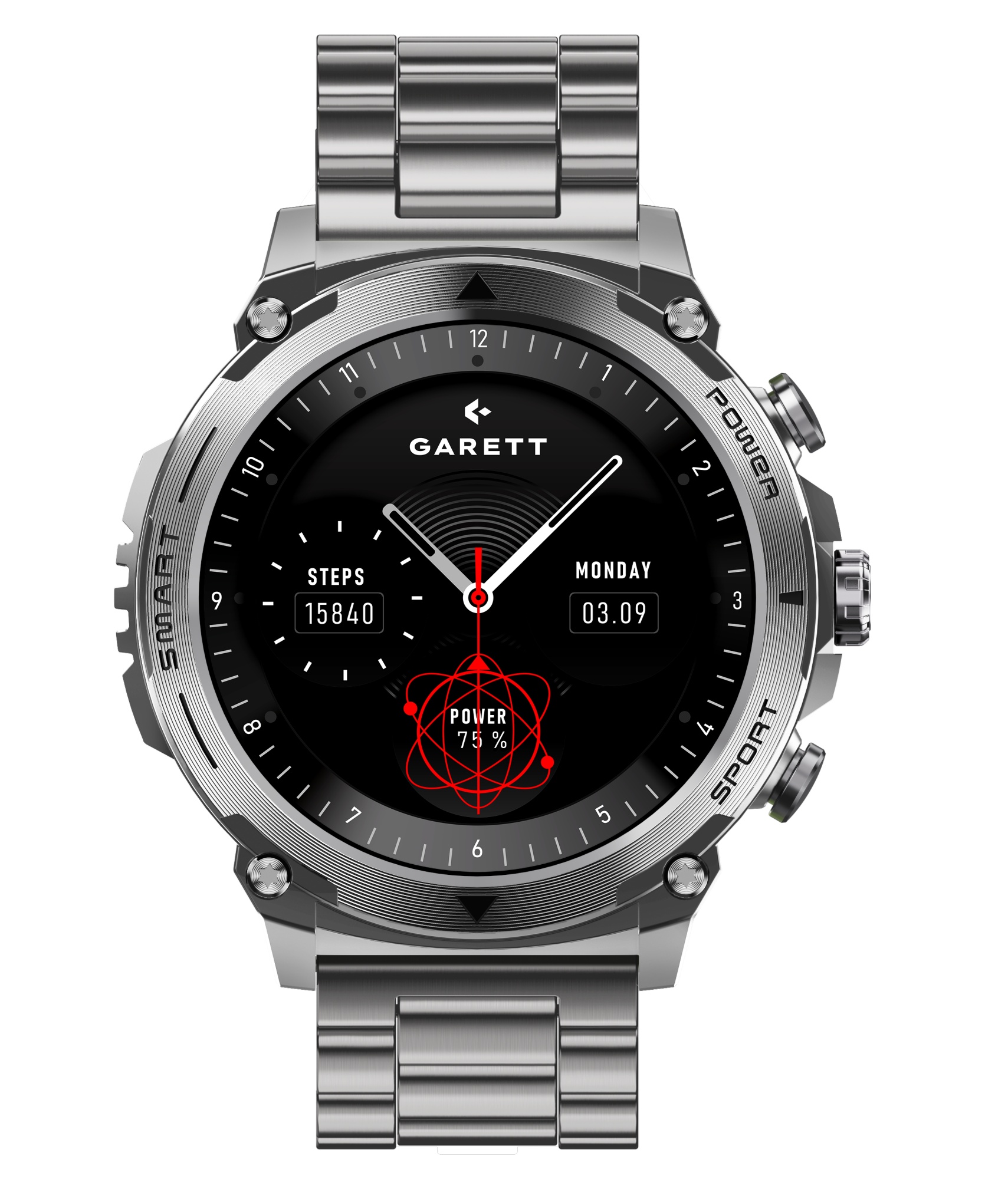 Garett Atom smartwatch AMOLED argento acciaio
