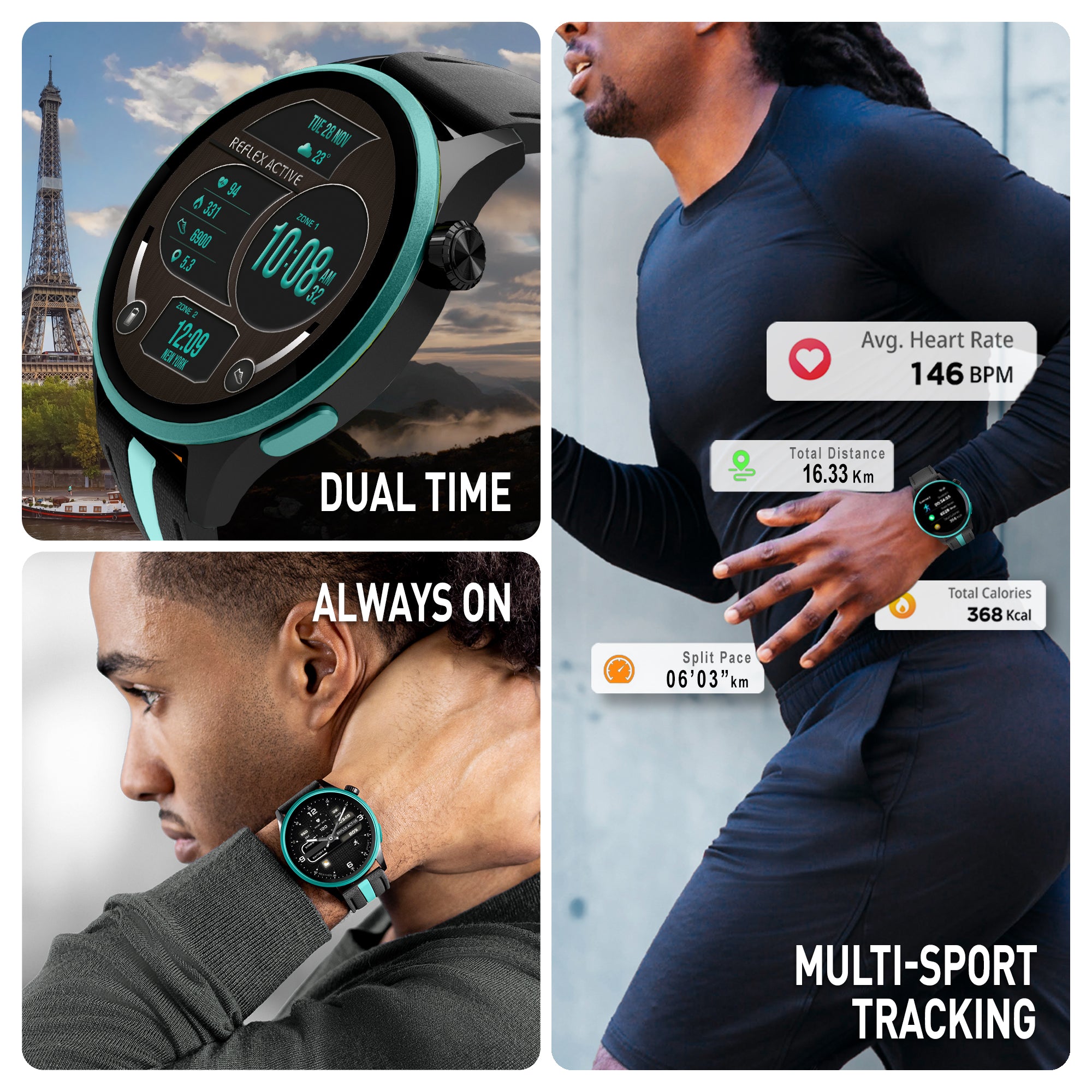 Reflex Active Venture 400 R smartwatch nero verde GPS AMOLED