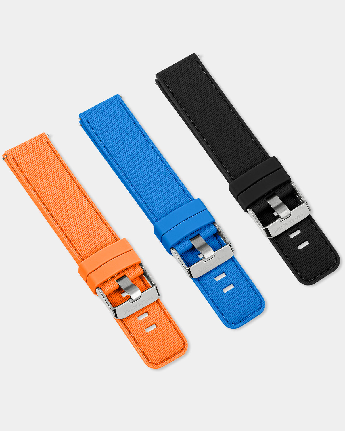 Reflex Active Set 3 Cinturini Silicone 20mm Blu Nero Arancio
