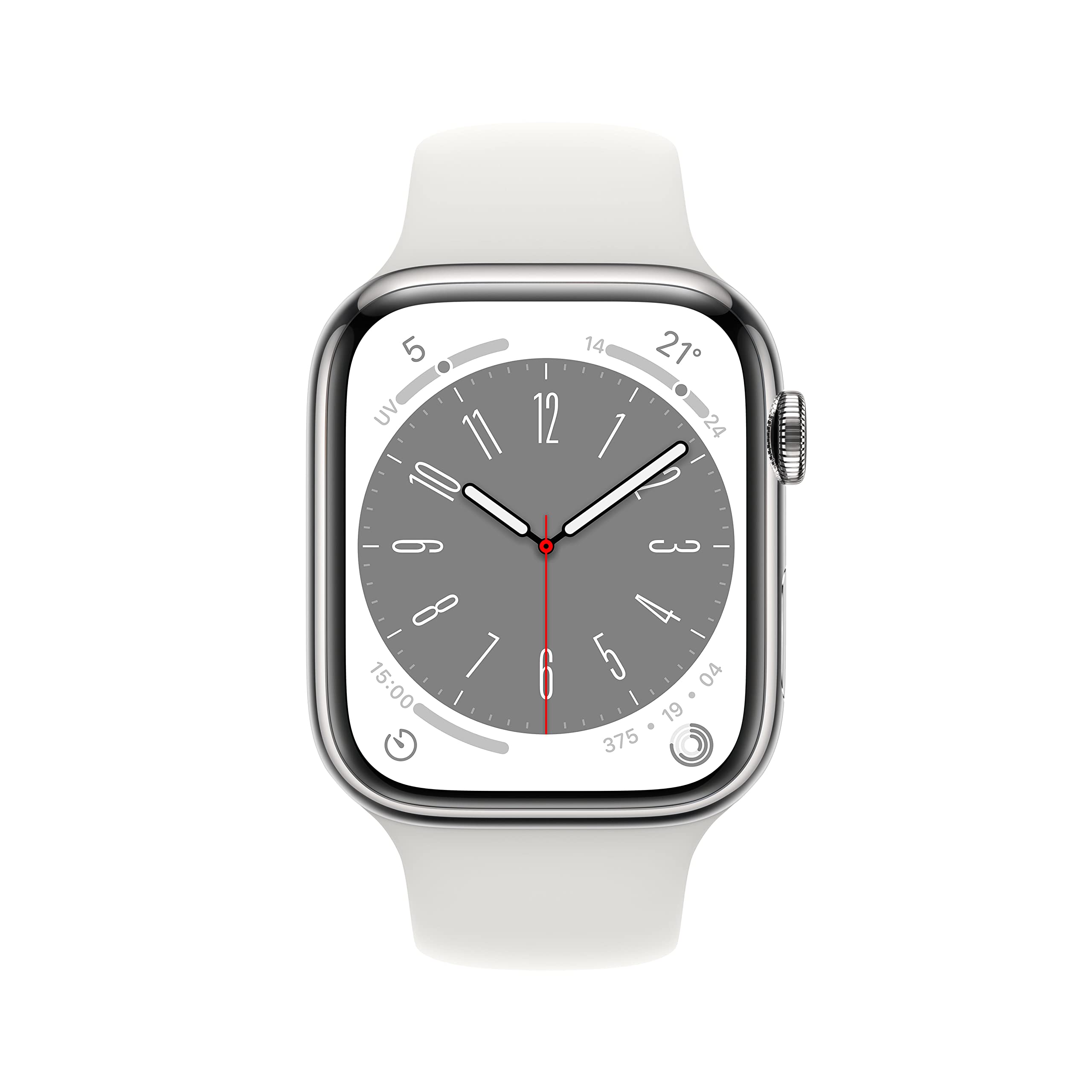 Apple Watch Series 8 45mm GPS Cellular smartwatch argento sport bianco