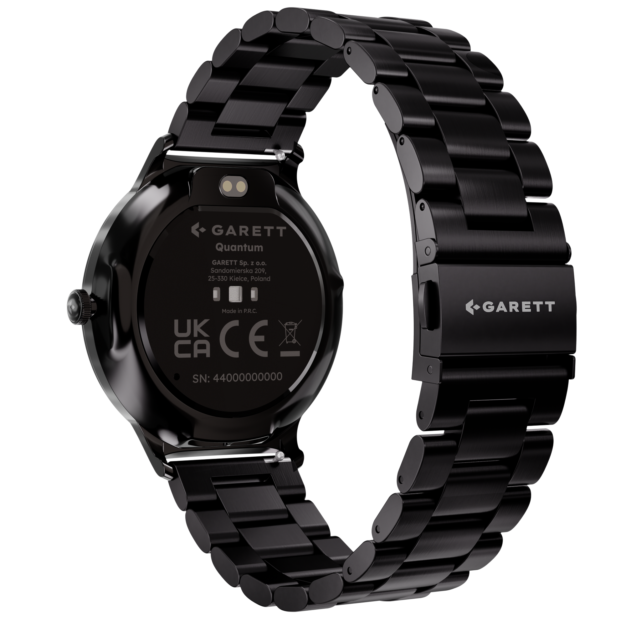 Garett Quantum smartwatch nero acciaio AMOLED