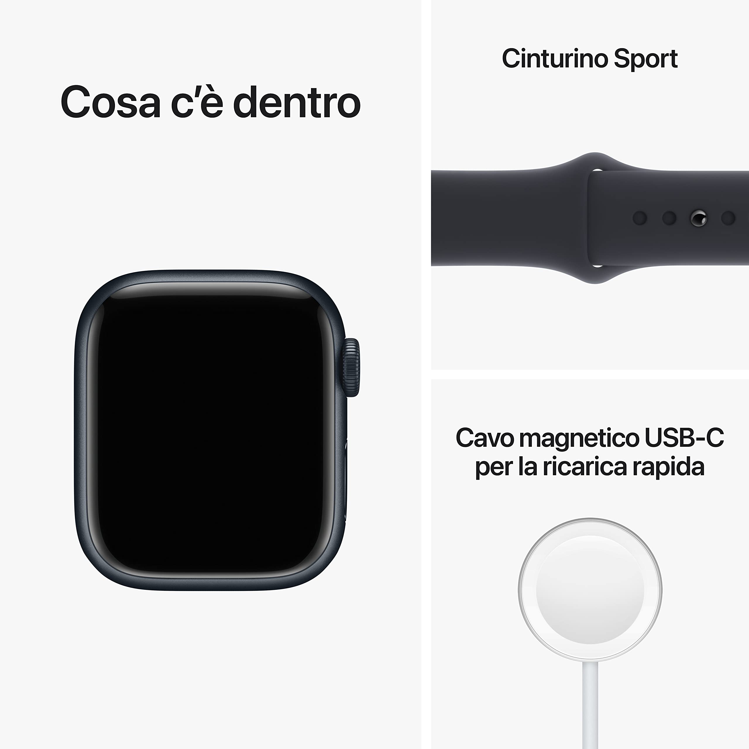 Apple Watch Series 8 41mm smartwatch Mezzanotte Cellular ossigeno