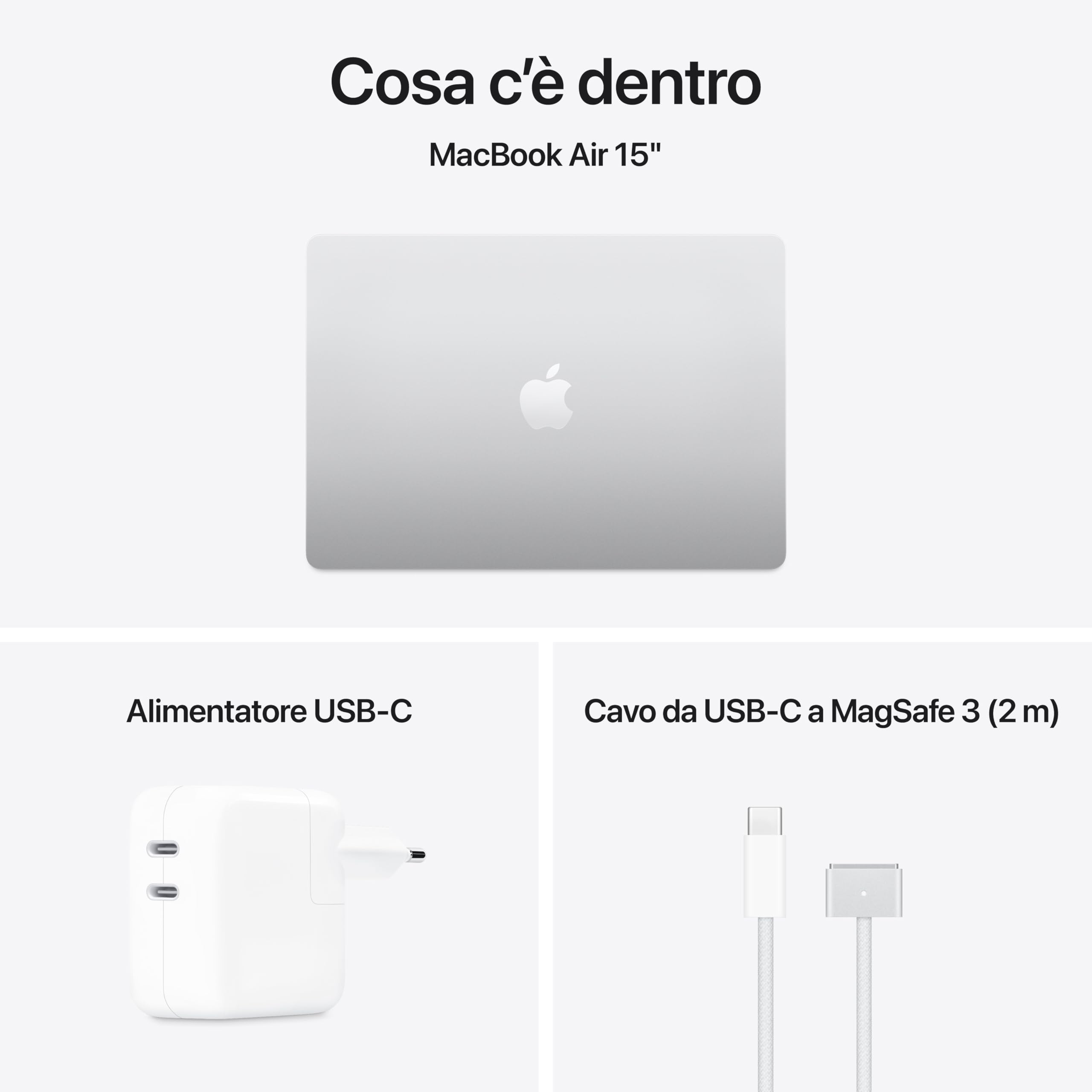 Apple MacBook Air 15 M4 2025 portatile 16/256GB Argento 18 ore