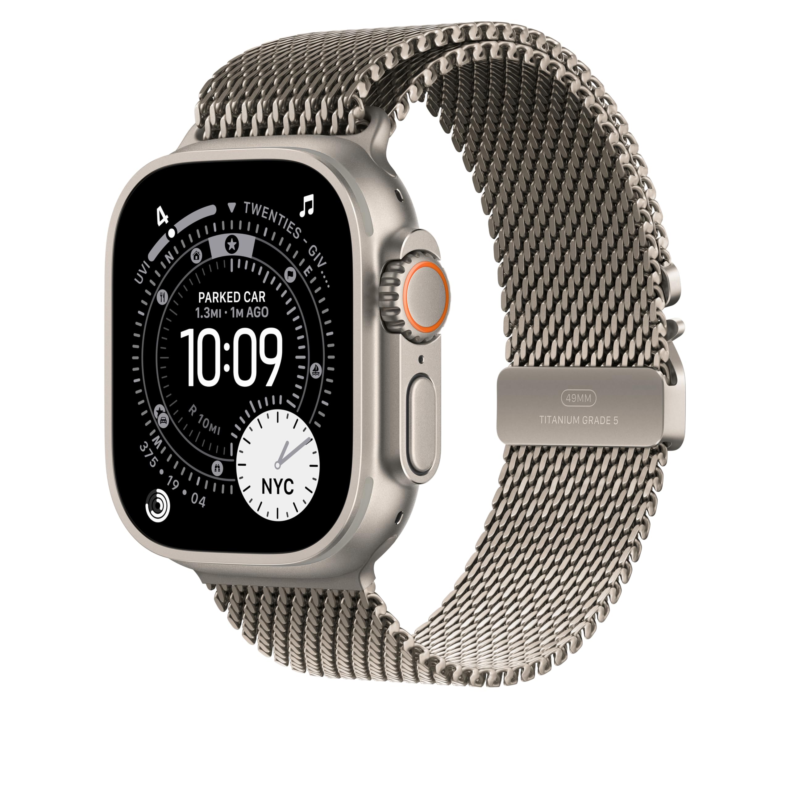 Apple Watch Loop Maglia Milanese 49mm Cinturino titanio Naturale Large